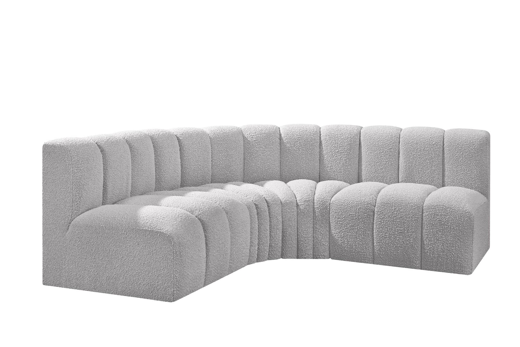 

        
Meridian Furniture ARC 102Grey-S4B Modular Sectional Sofa Gray Boucle 094308298146
