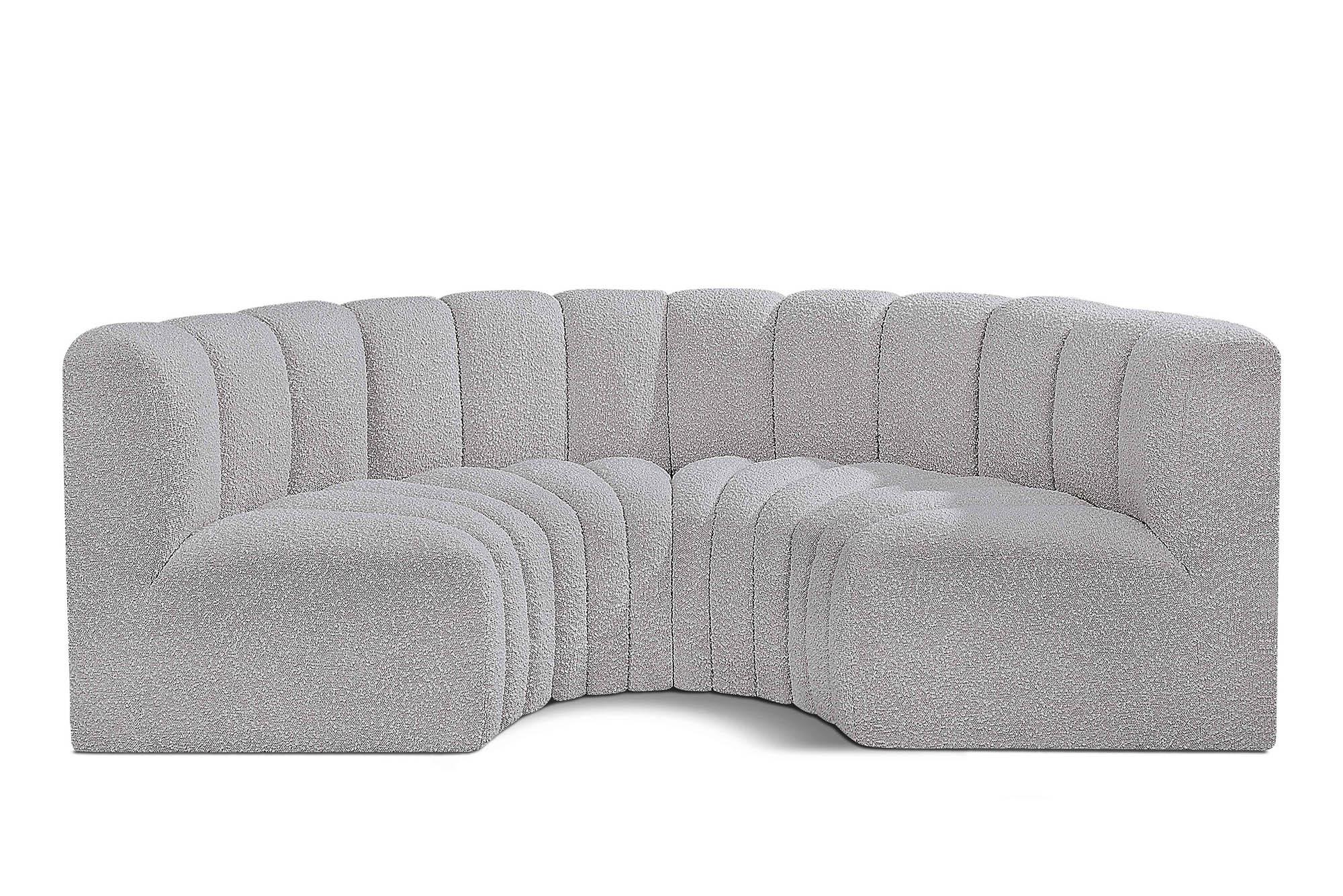 

    
Grey Boucle Channel Tufted Modular Sectional ARC 102Grey-S4C Meridian Modern

