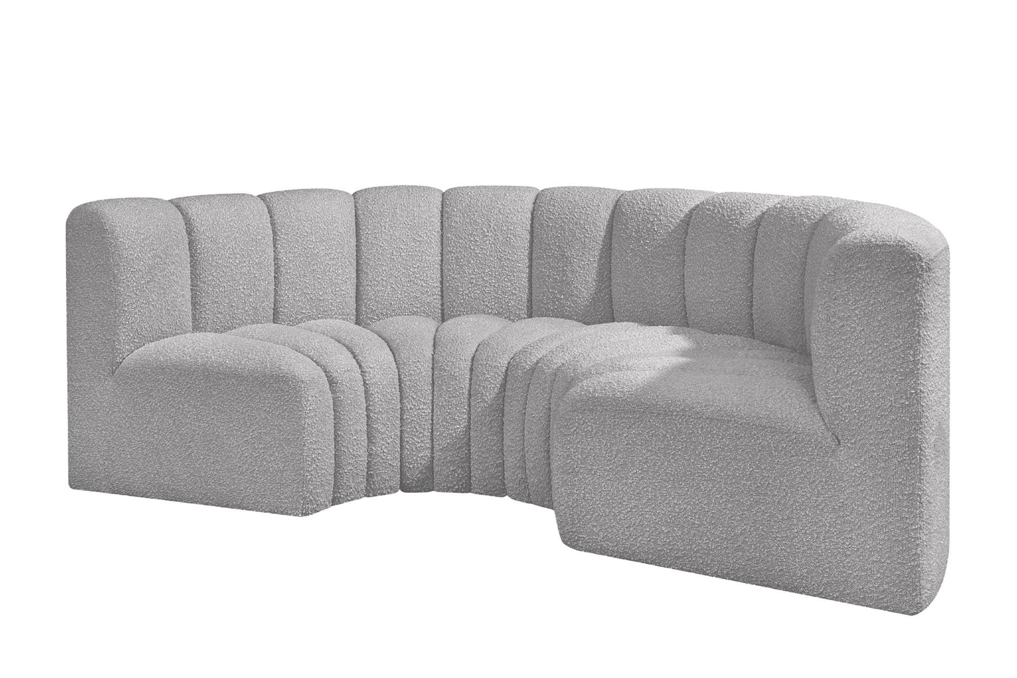 

        
Meridian Furniture ARC 102Grey-S4C Modular Sectional Sofa Gray Boucle 094308298153
