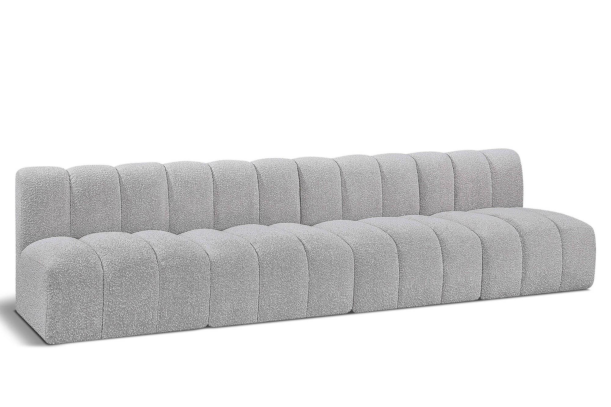 

    
Grey Boucle Channel Tufted Modular Sectional ARC 102Grey-S4E Meridian Modern
