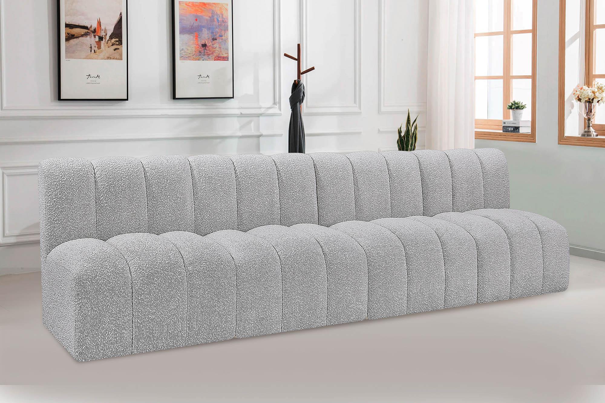 

    
Grey Boucle Channel Tufted Modular Sectional ARC 102Grey-S4E Meridian Modern
