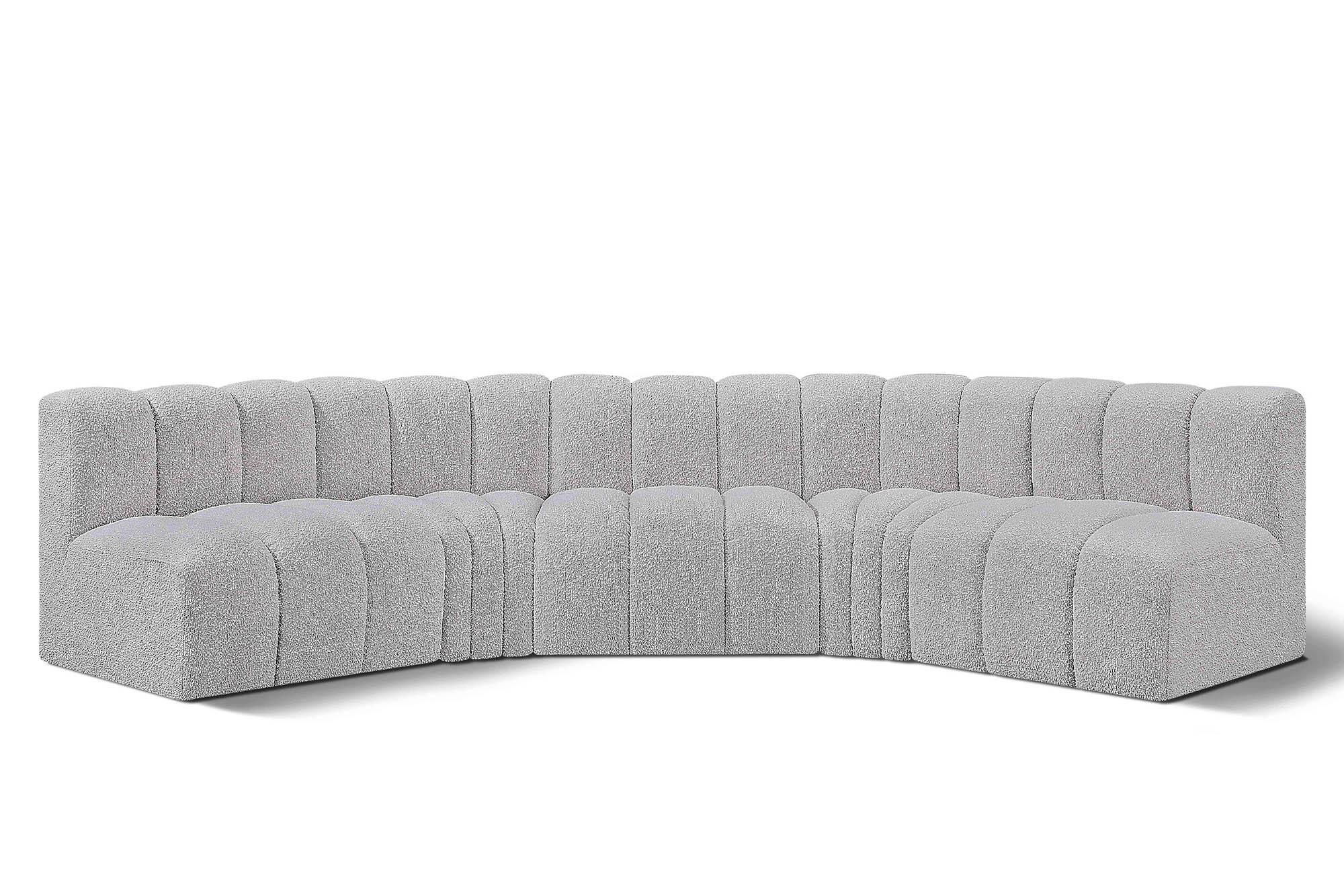 

    
Grey Boucle Channel Tufted Modular Sectional ARC 102Grey-S5A Meridian Modern
