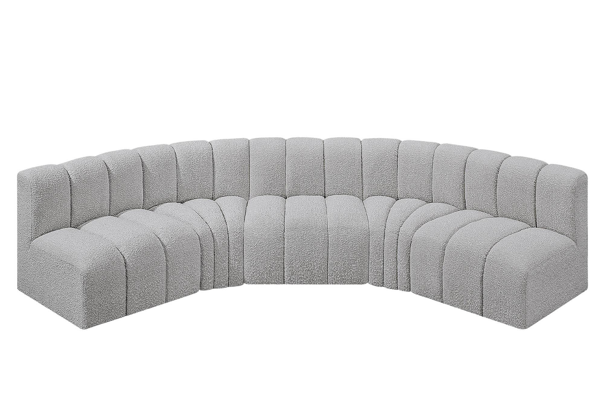 

        
Meridian Furniture ARC 102Grey-S5A Modular Sectional Sofa Gray Boucle 094308298207

