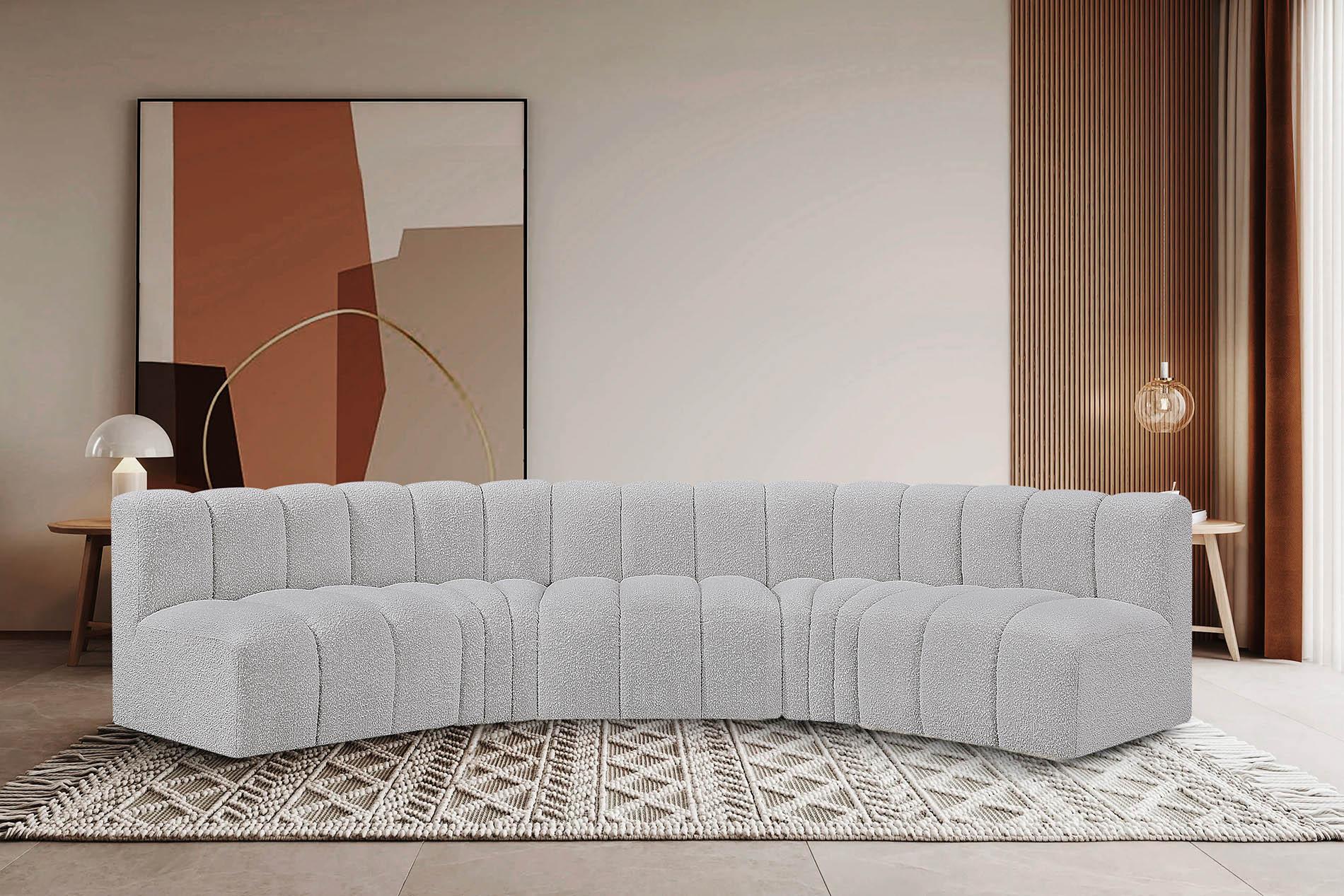 

    
Grey Boucle Channel Tufted Modular Sectional ARC 102Grey-S5A Meridian Modern
