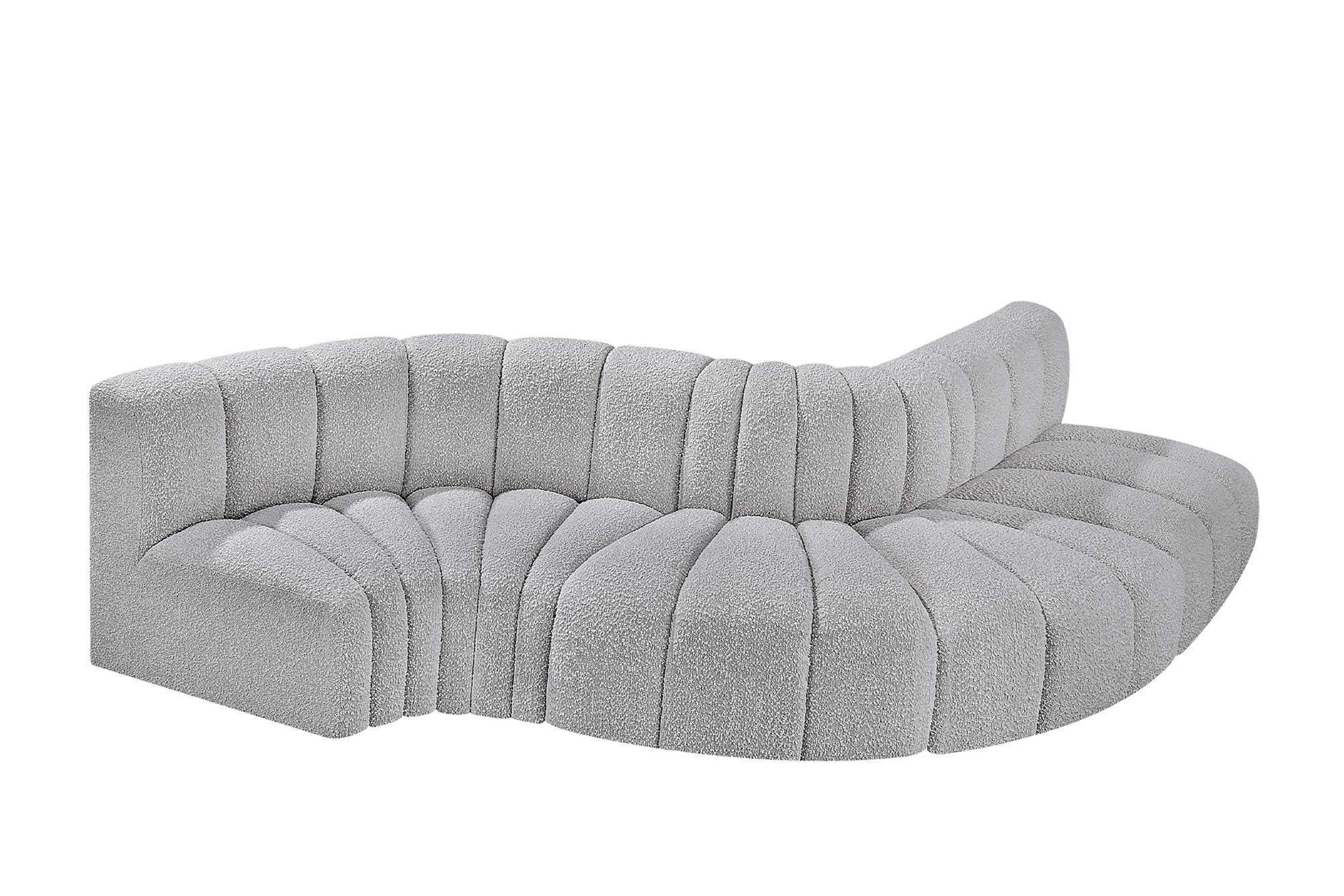 

        
Meridian Furniture ARC 102Grey-S5B Modular Sectional Sofa Gray Boucle 094308298214
