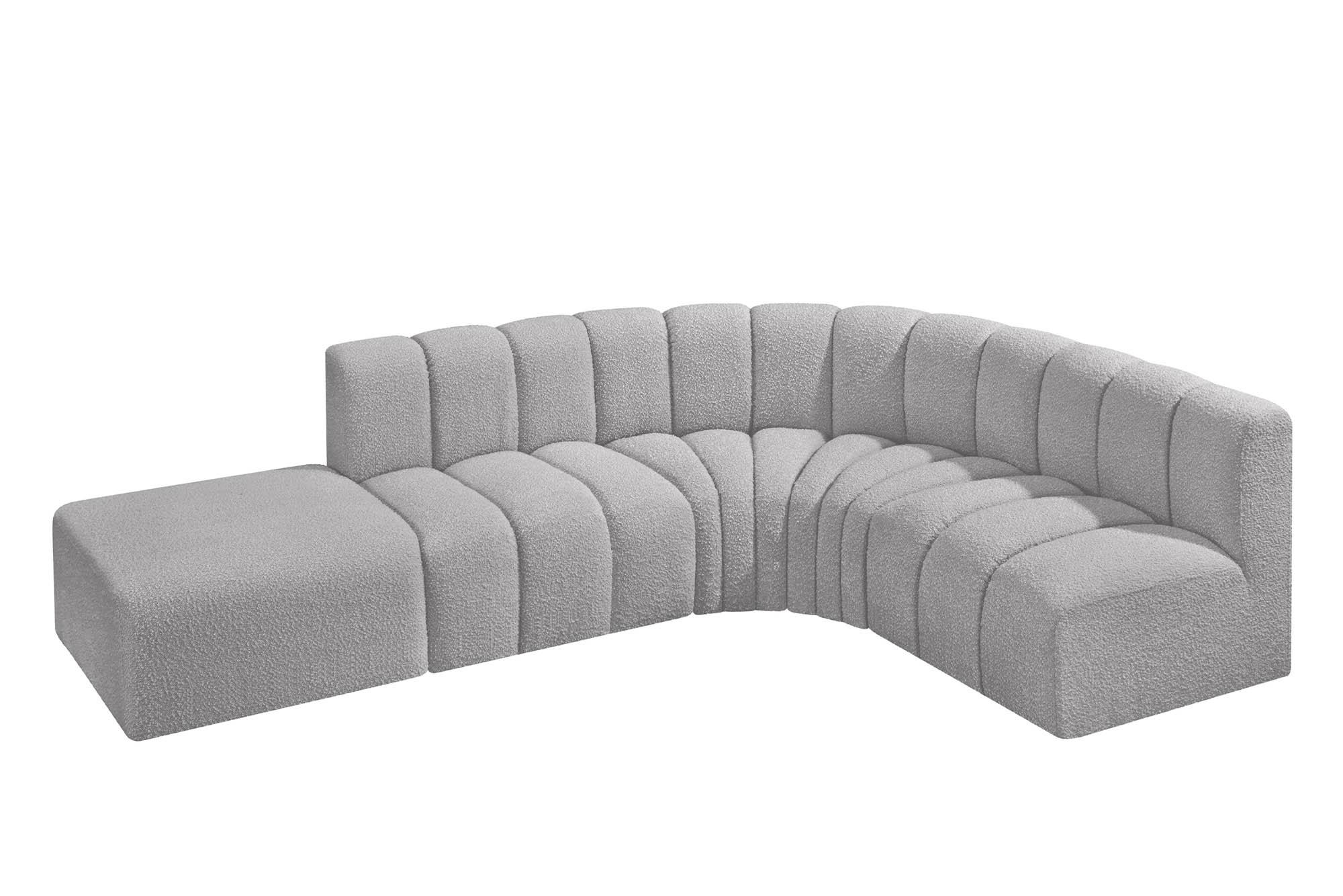 

        
Meridian Furniture ARC 102Grey-S5C Modular Sectional Sofa Gray Boucle 094308298221
