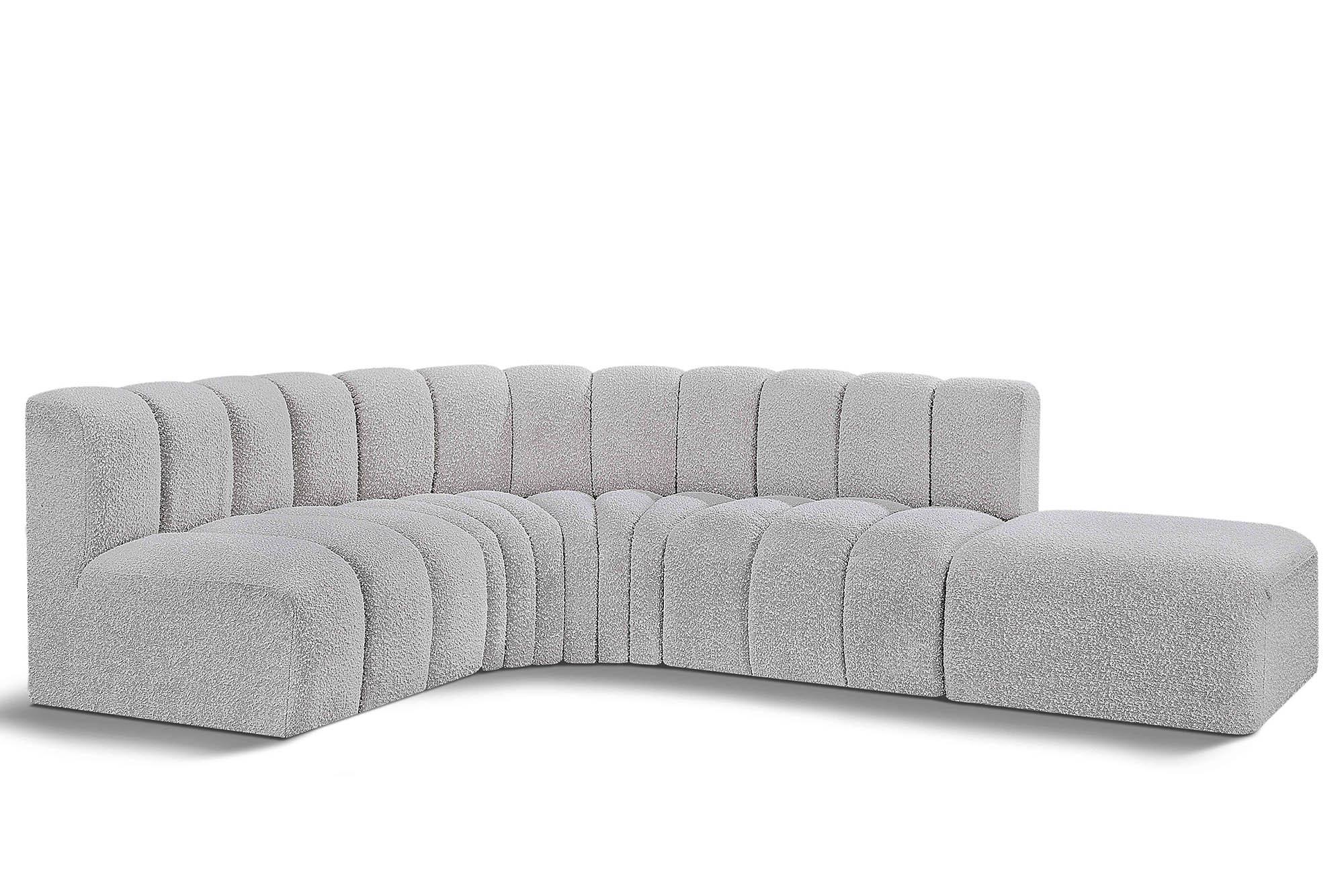 

    
Grey Boucle Channel Tufted Modular Sectional ARC 102Grey-S5C Meridian Modern
