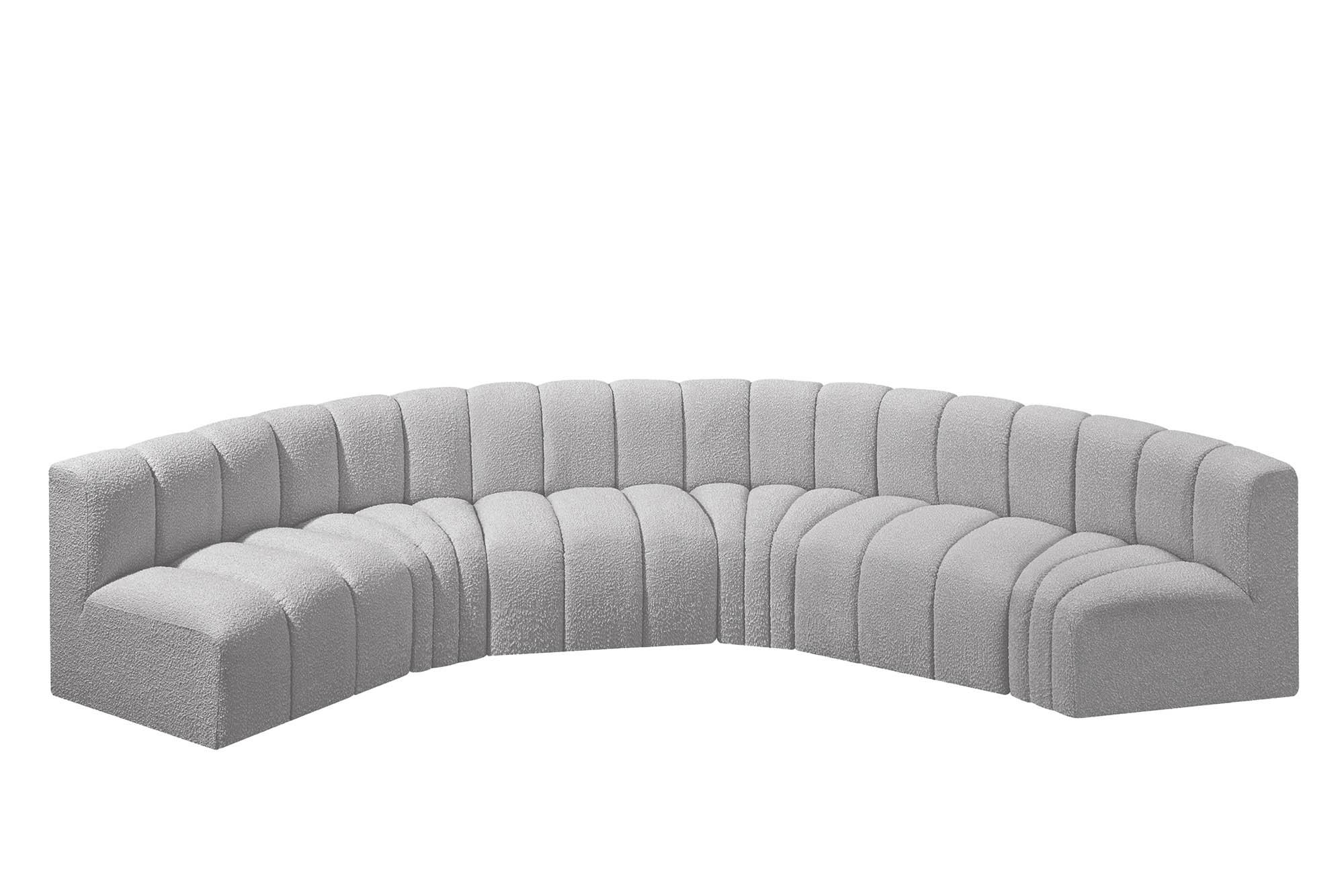 

        
Meridian Furniture ARC 102Grey-S6B Modular Sectional Sofa Gray Boucle 094308298245
