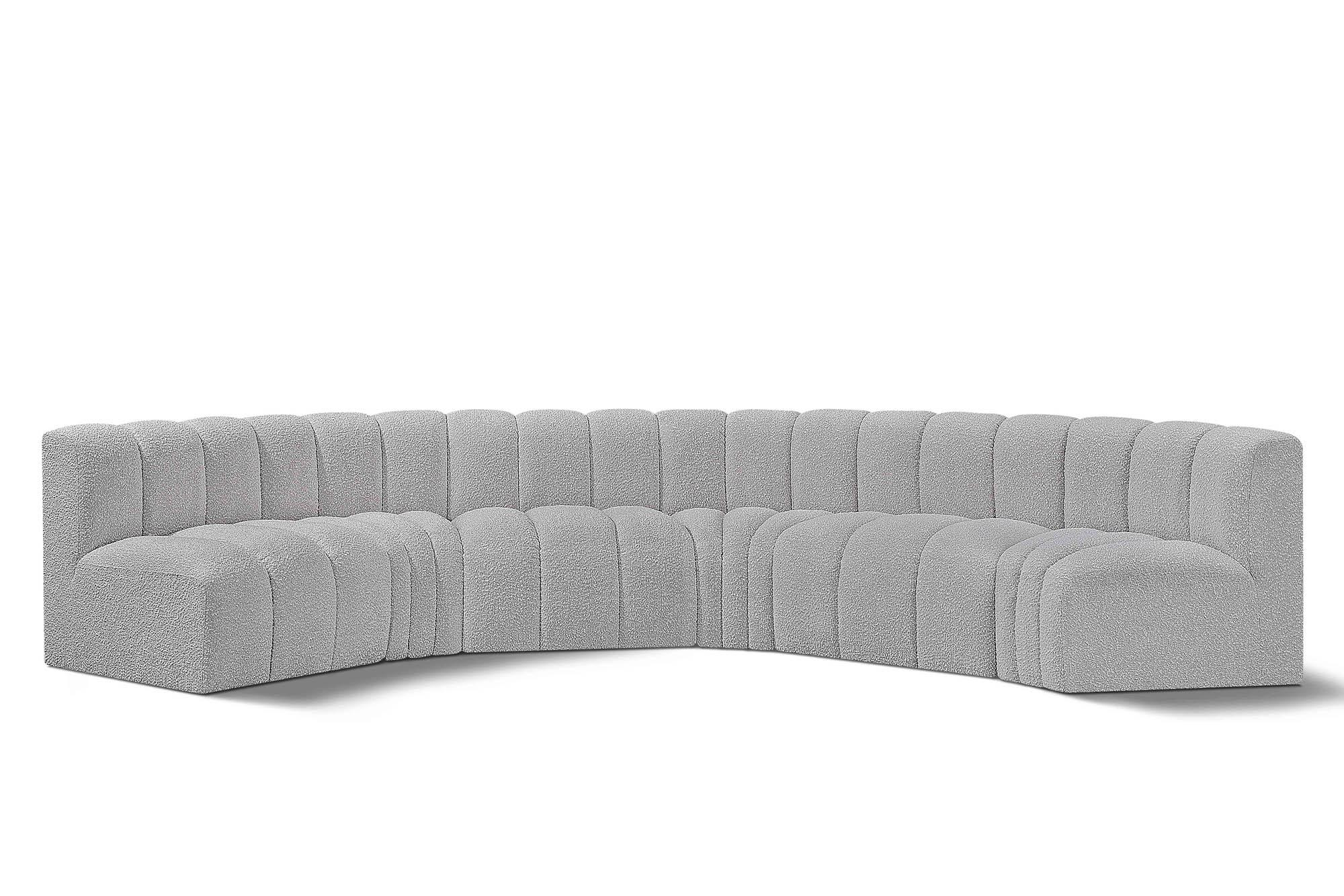 

    
Grey Boucle Channel Tufted Modular Sectional ARC 102Grey-S6B Meridian Modern
