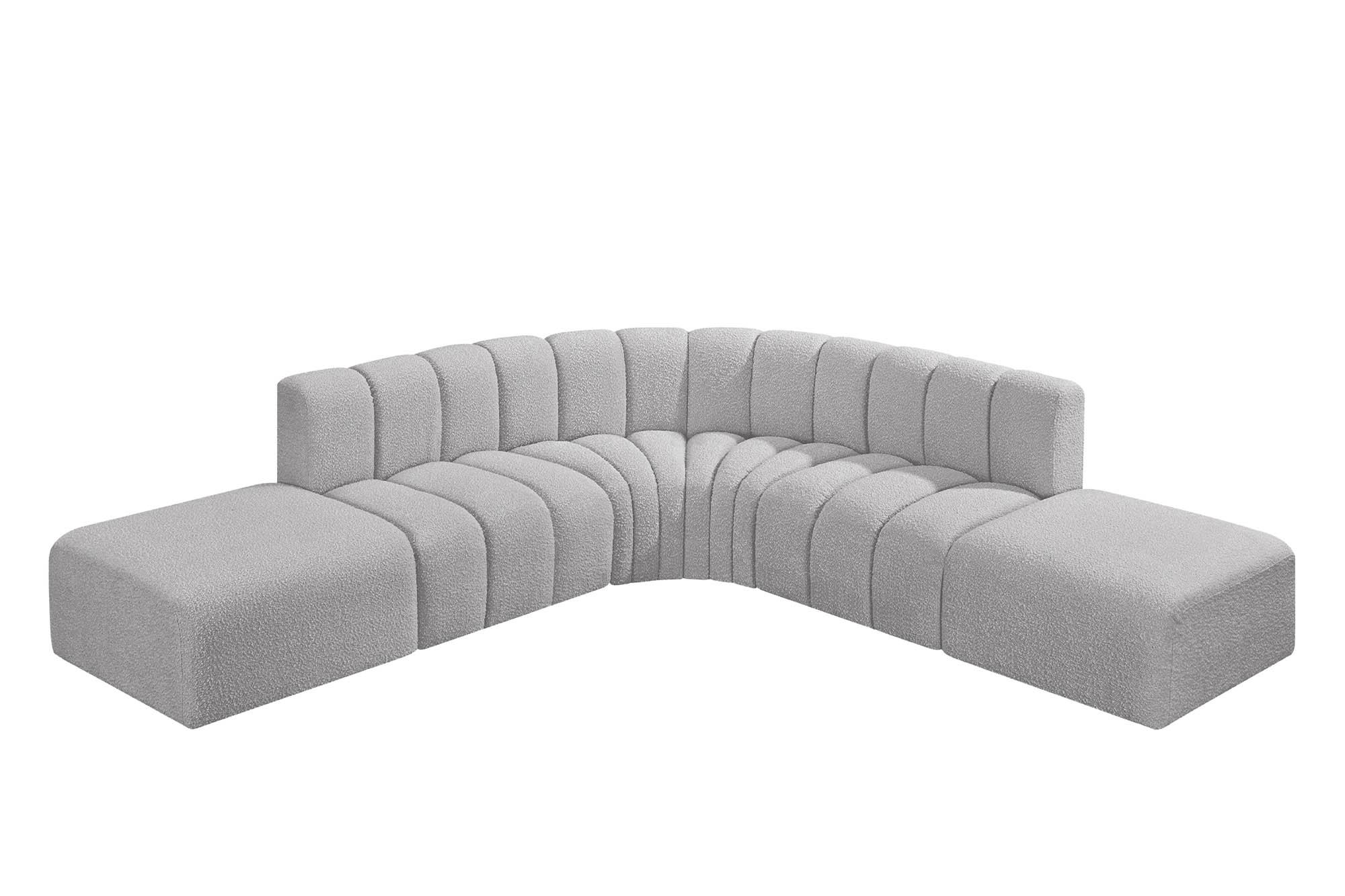 

        
Meridian Furniture ARC 102Grey-S6C Modular Sectional Sofa Gray Boucle 094308298252
