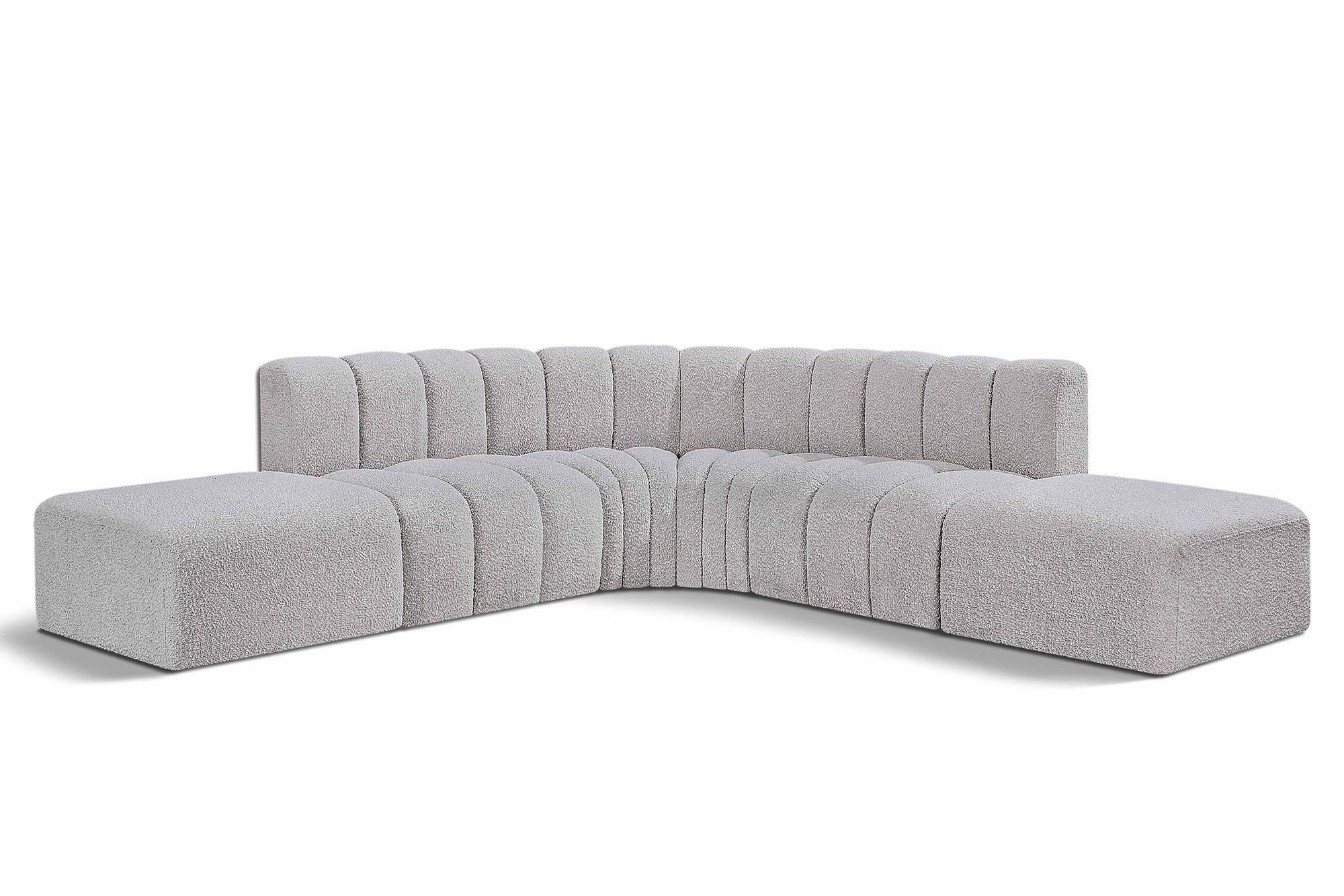 

    
Grey Boucle Channel Tufted Modular Sectional ARC 102Grey-S6C Meridian Modern
