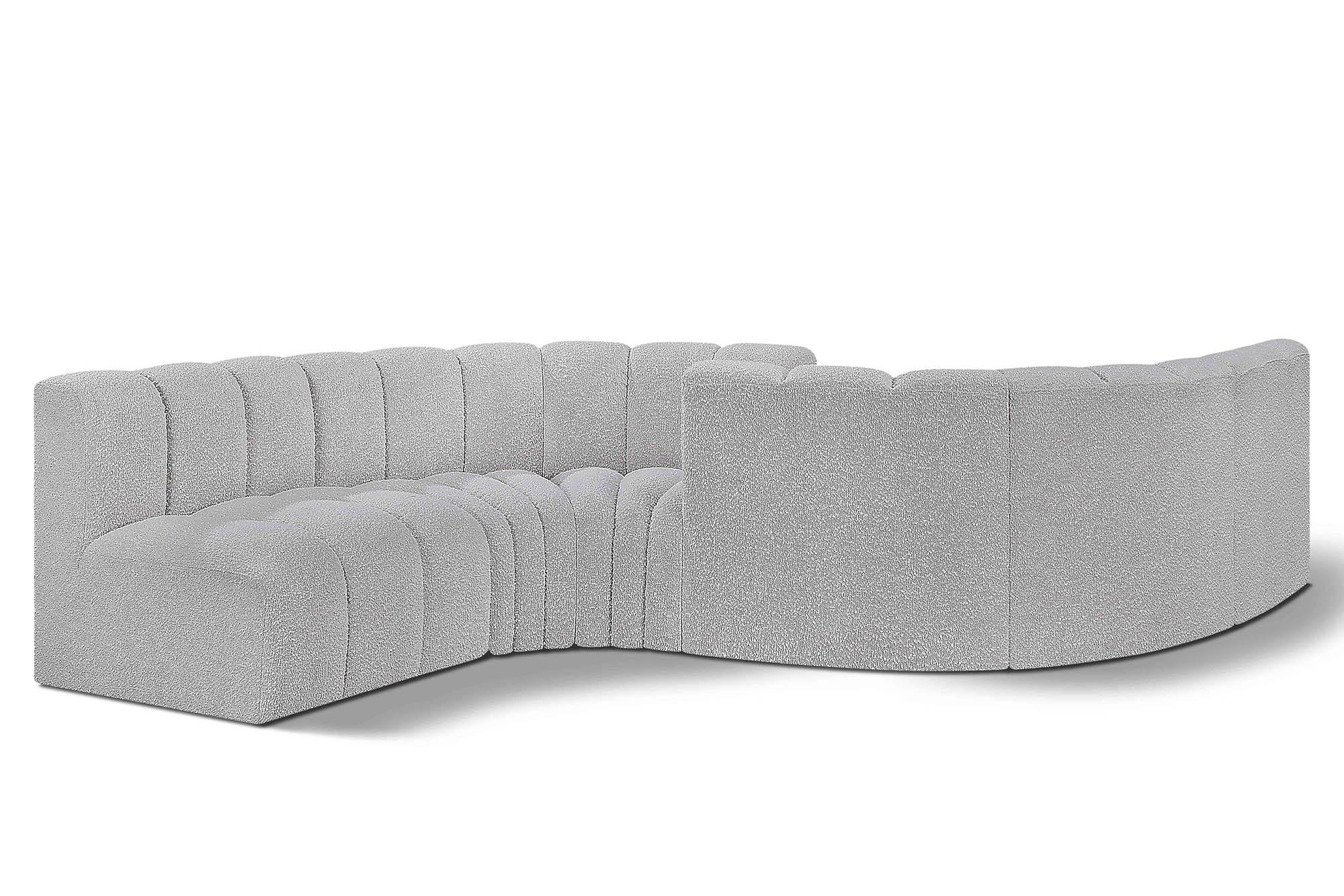 

    
Grey Boucle Channel Tufted Modular Sectional ARC 102Grey-S6D Meridian Modern
