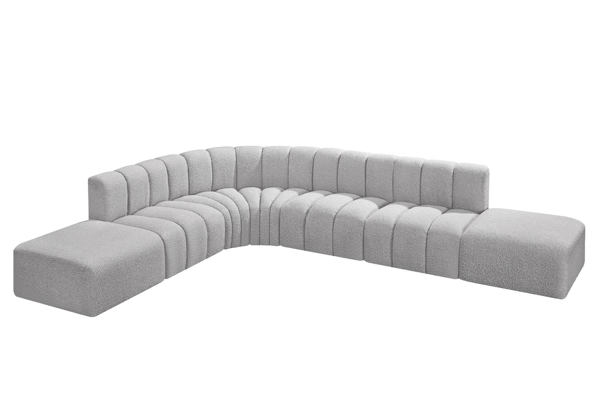 

        
Meridian Furniture ARC 102Grey-S7A Modular Sectional Sofa Gray Boucle 094308298276

