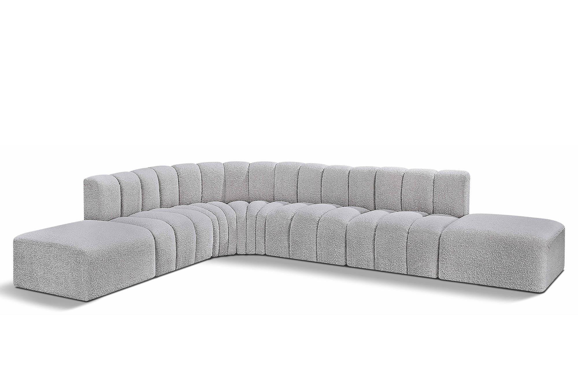 

    
Grey Boucle Channel Tufted Modular Sectional ARC 102Grey-S7A Meridian Modern
