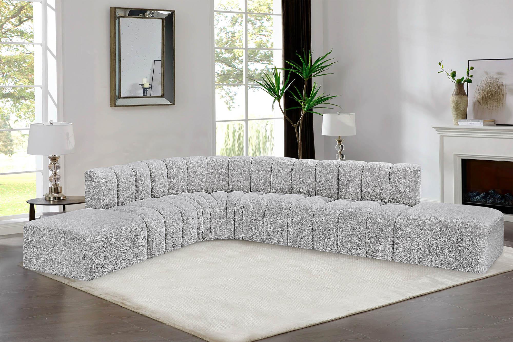 

    
Grey Boucle Channel Tufted Modular Sectional ARC 102Grey-S7A Meridian Modern
