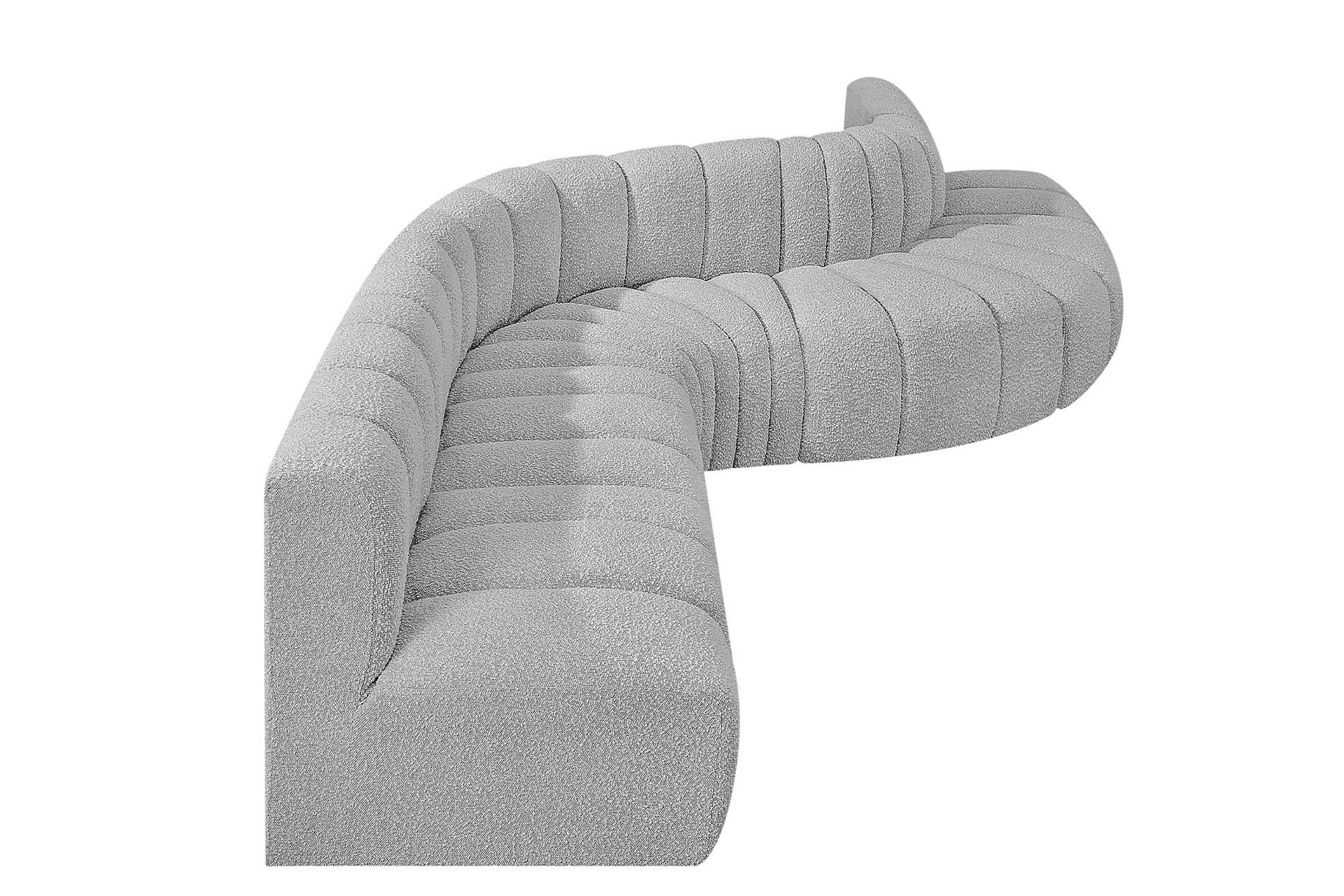 

        
Meridian Furniture ARC 102Grey-S7C Modular Sectional Sofa Gray Boucle 094308298290
