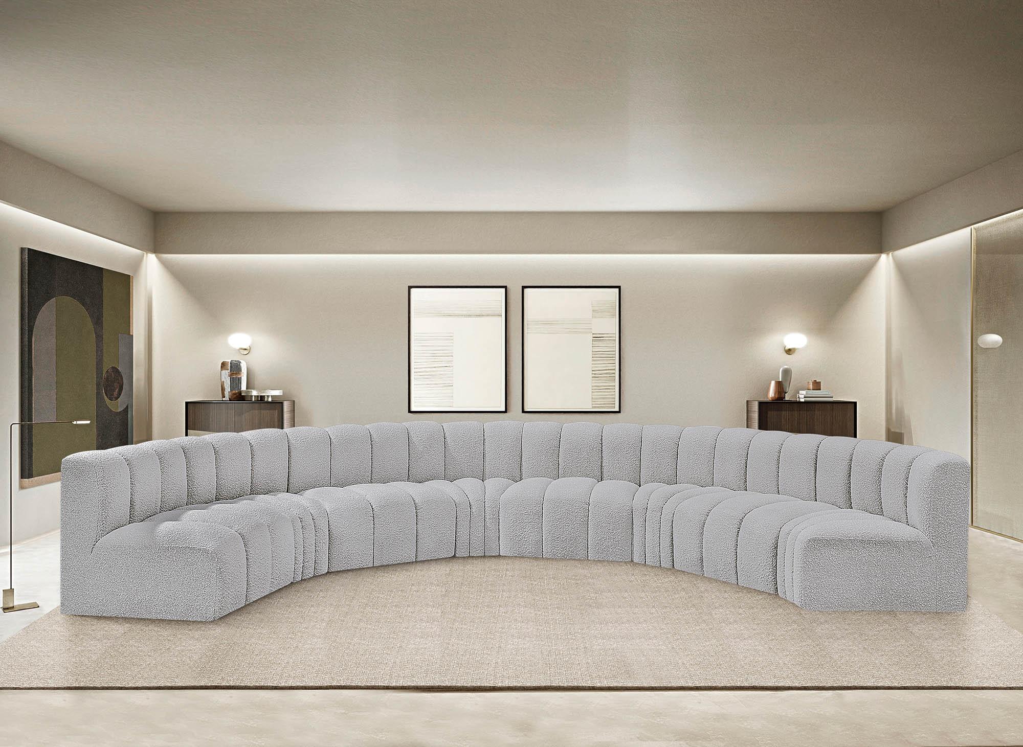 

    
Grey Boucle Channel Tufted Modular Sectional ARC 102Grey-S8B Meridian Modern
