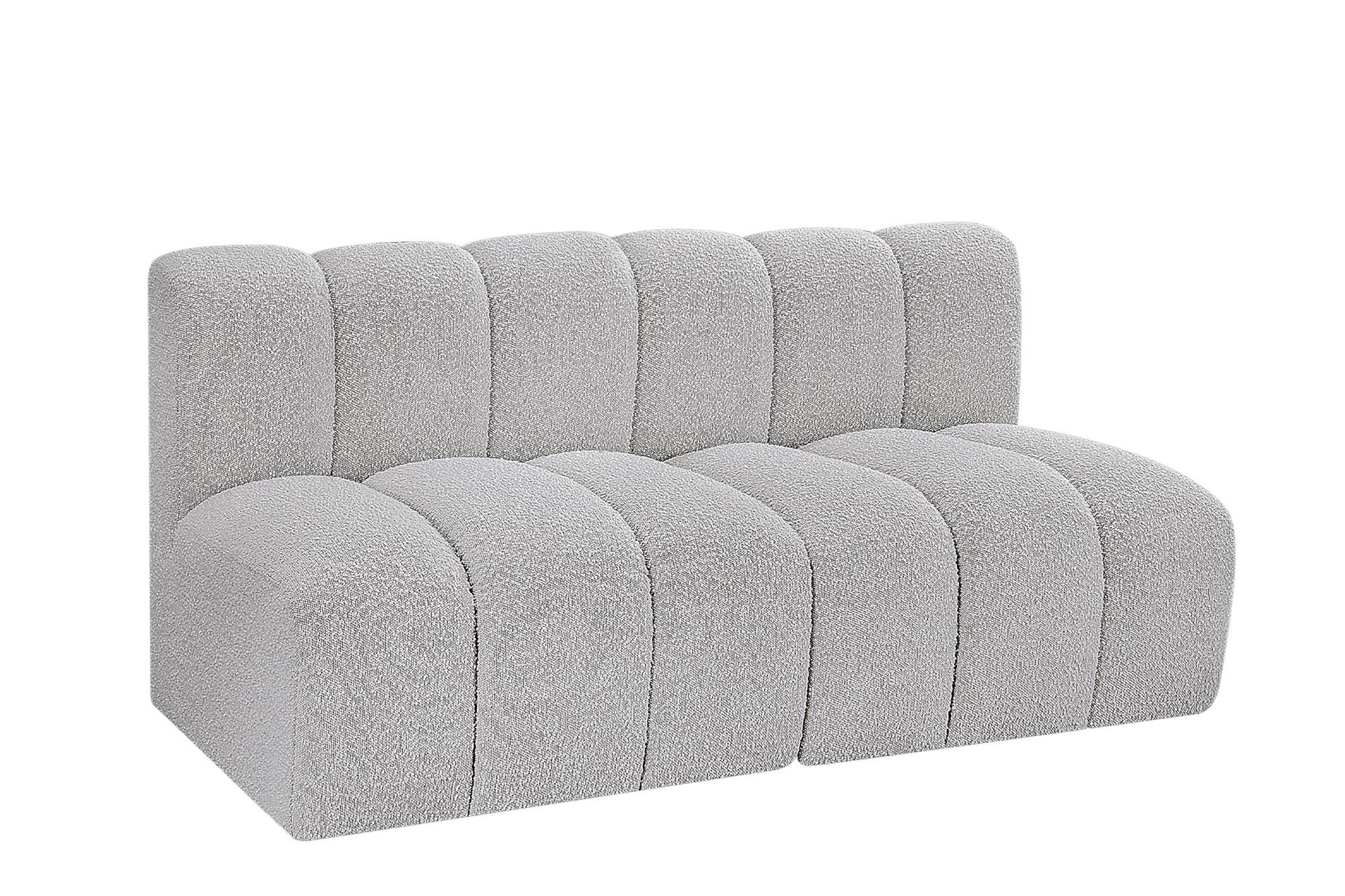 

    
Grey Boucle Channel Tufted Modular Sofa ARC 102Grey-S2A Meridian Contemporary
