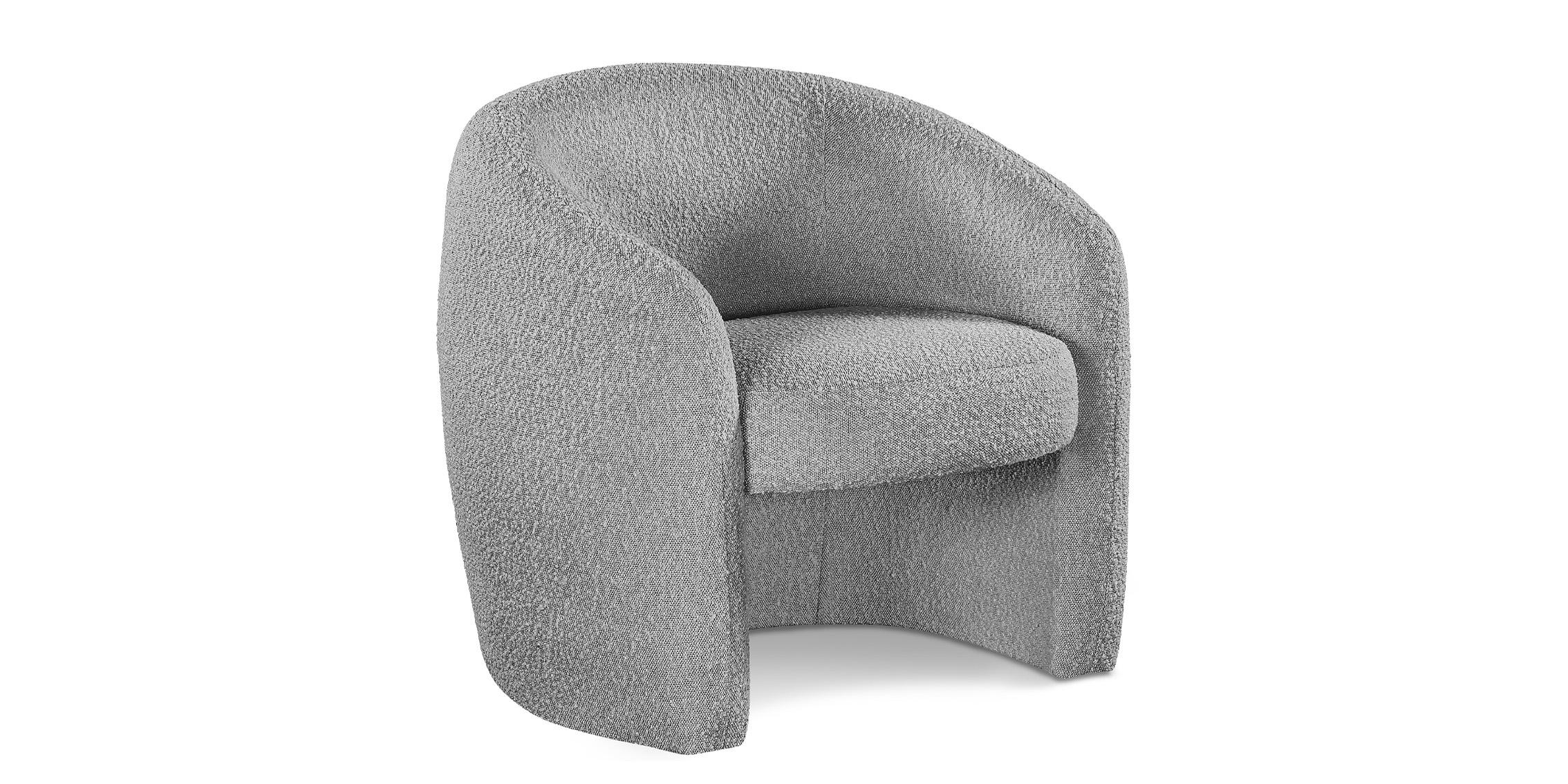 

    
Grey Boucle Fabric Accent Chair ACADIA 543Grey Meridian Modern Contemporary
