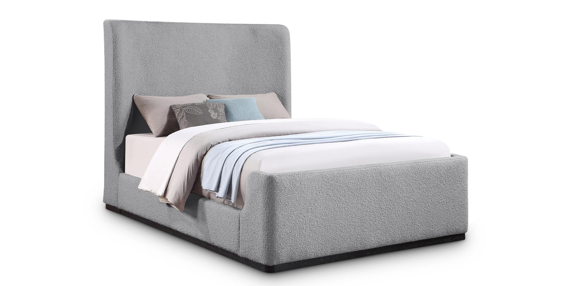 

    
Grey Boucle Fabric Full Bed OLIVER OliverGrey-F Meridian Contemporary Modern
