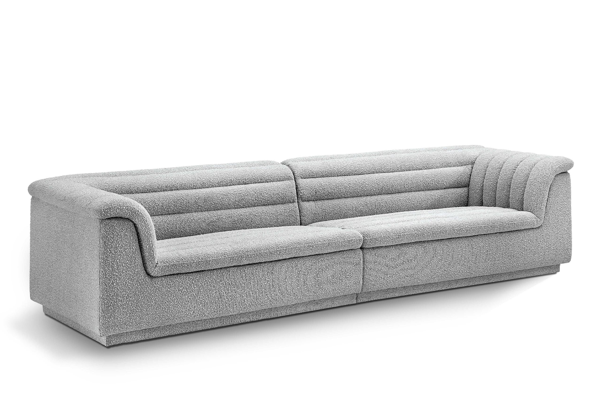 

    
Grey Boucle Fabric Modular Sofa CASCADE 193Grey-S119 Meridian Modern
