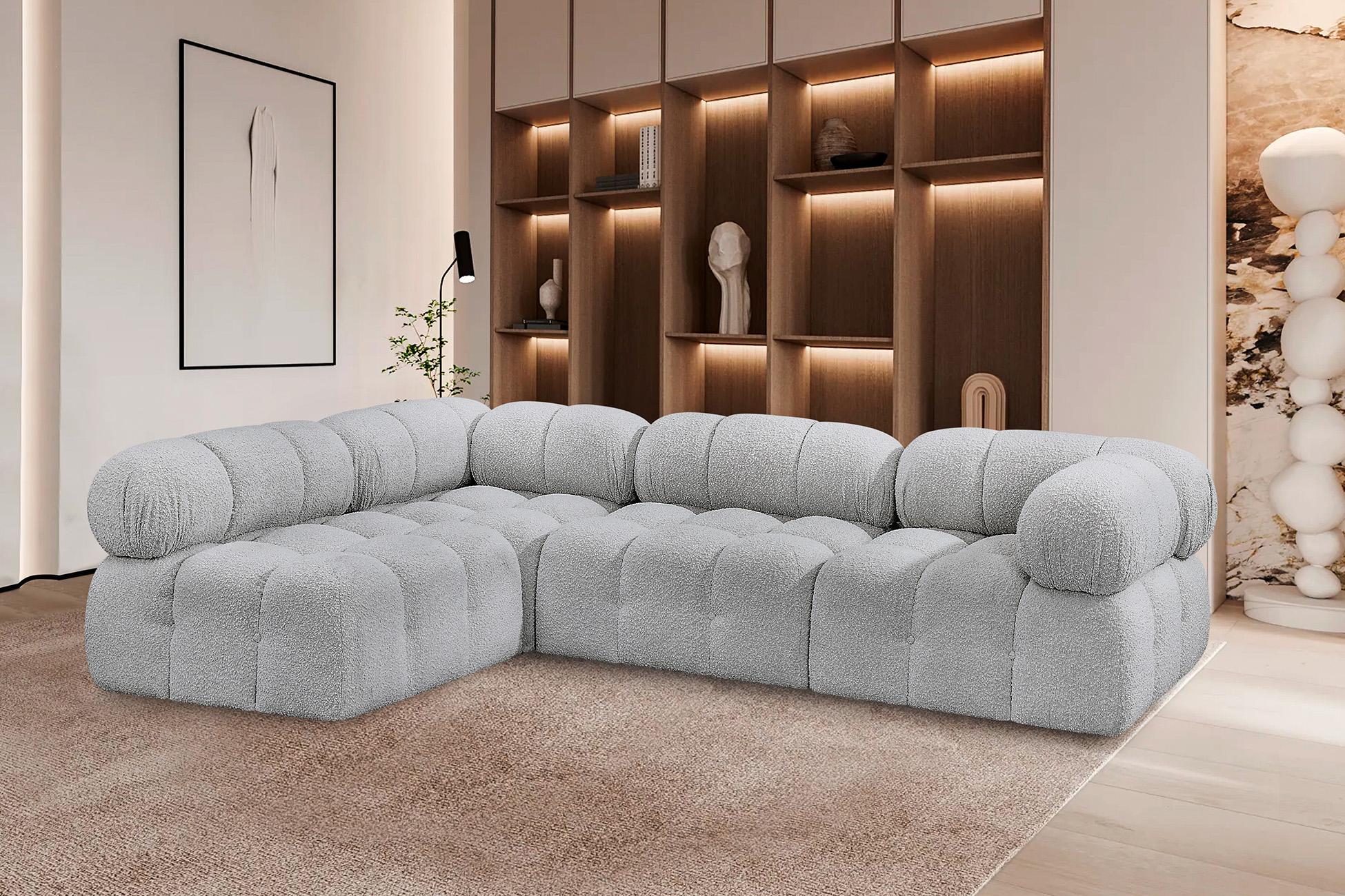 

    
Grey Boucle Modular Sectional Sofa AMES 611Grey-Sec4A Meridian Modern
