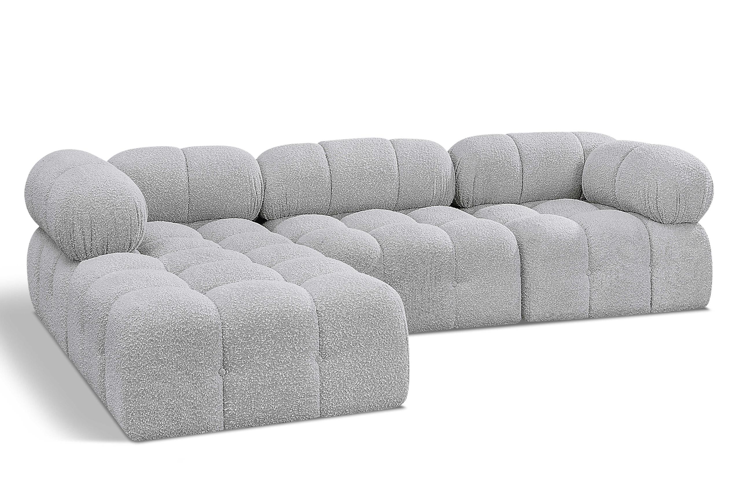 

    
Grey Boucle Modular Sectional Sofa AMES 611Grey-Sec4B Meridian Modern
