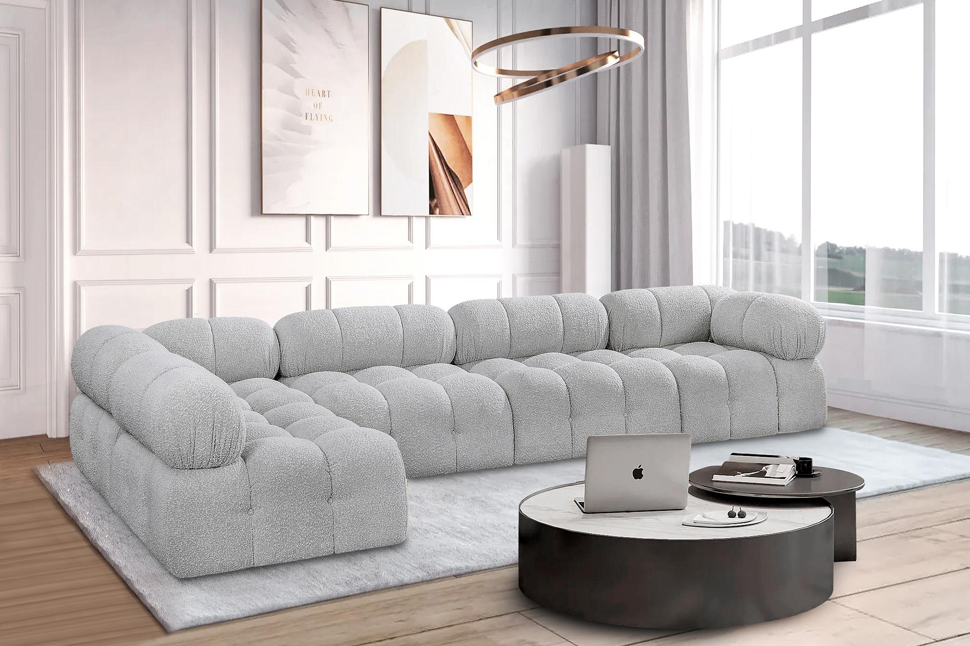

    
Grey Boucle Modular Sectional Sofa AMES 611Grey-Sec5A Meridian Modern
