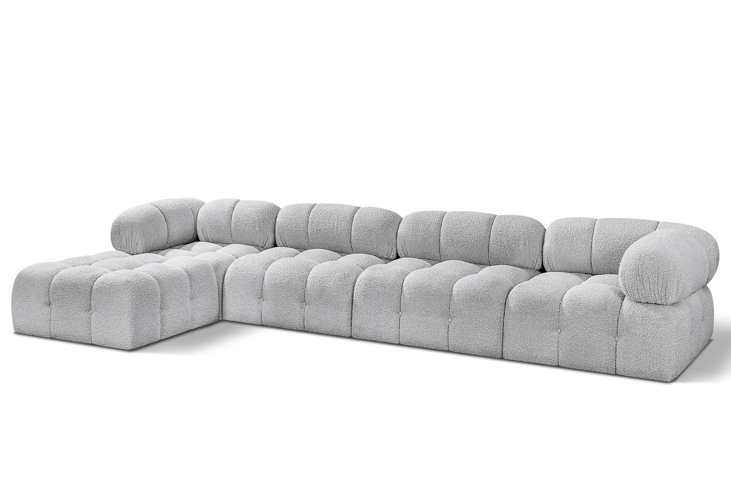 

    
Grey Boucle Modular Sectional Sofa AMES 611Grey-Sec5B Meridian Modern
