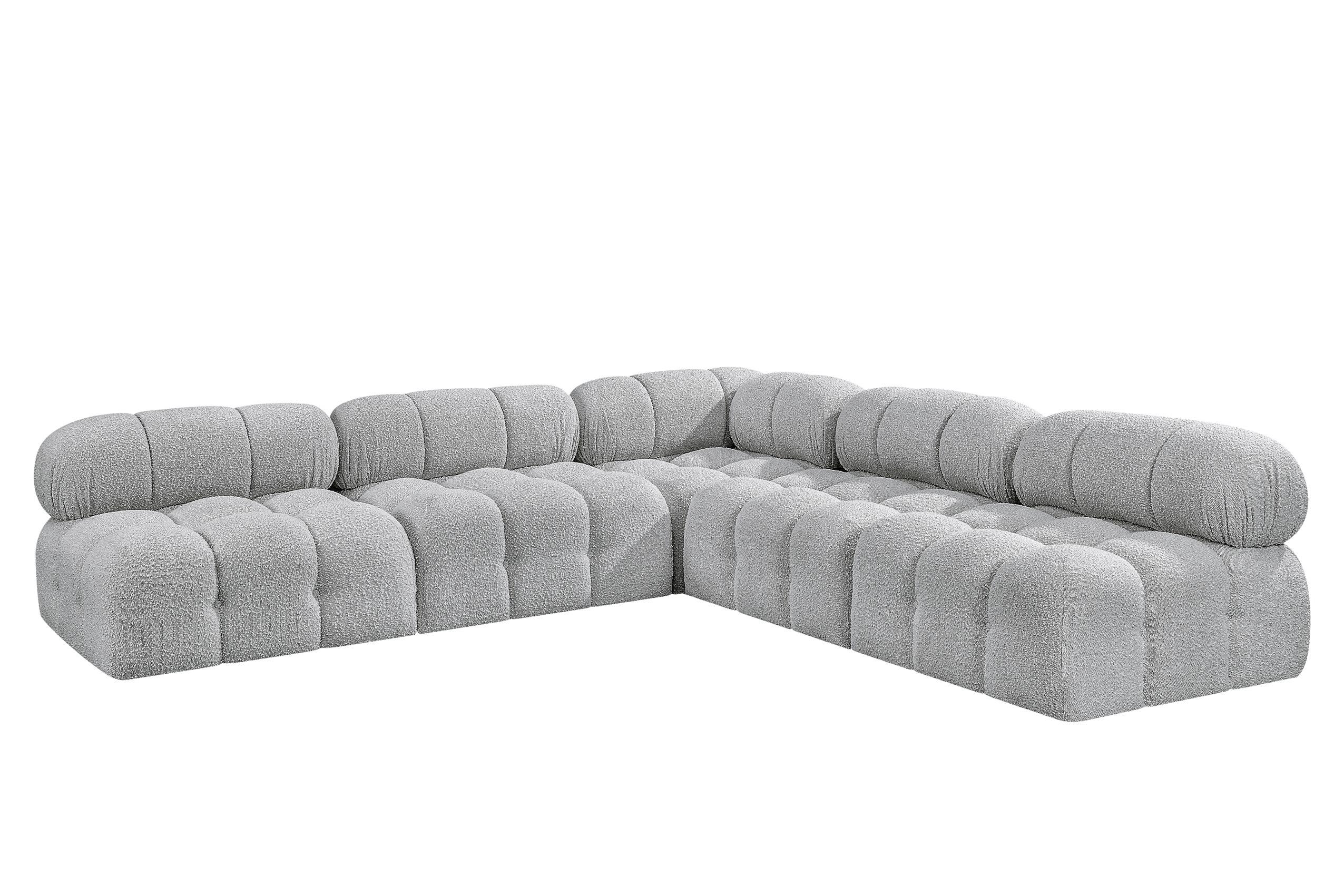 

    
Grey Boucle Modular Sectional Sofa AMES 611Grey-Sec5C Meridian Modern
