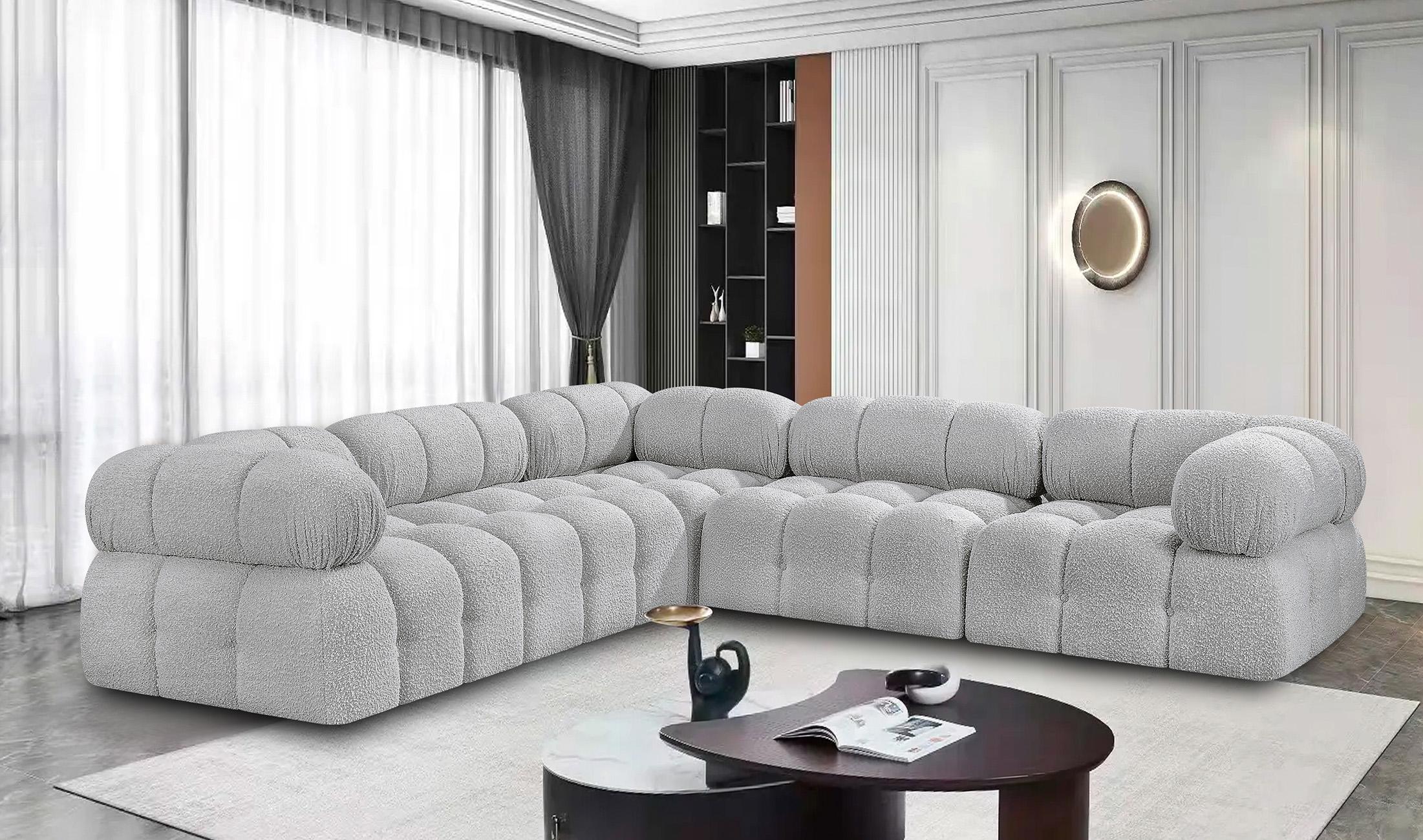 

    
Grey Boucle Modular Sectional Sofa AMES 611Grey-Sec5D Meridian Modern
