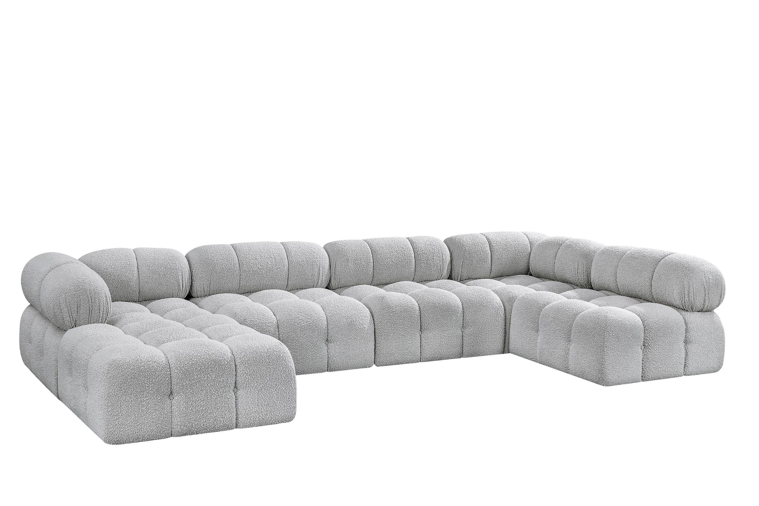 

    
Grey Boucle Modular Sectional Sofa AMES 611Grey-Sec6A Meridian Modern
