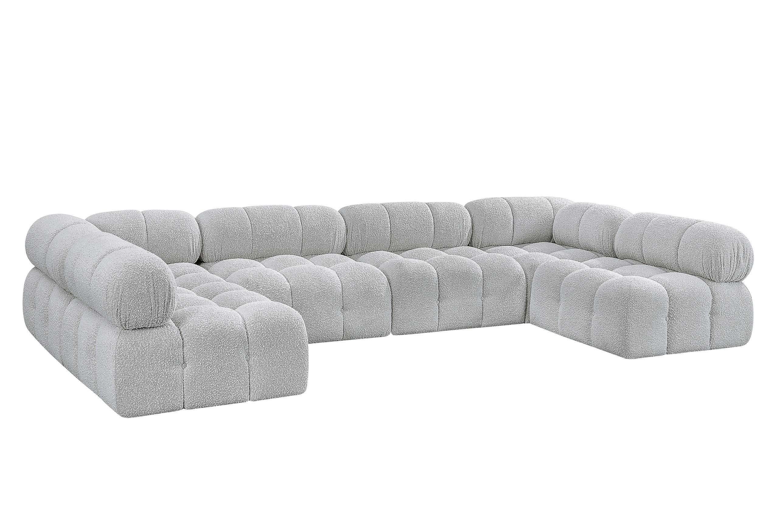 

    
Grey Boucle Modular Sectional Sofa AMES 611Grey-Sec6B Meridian Modern
