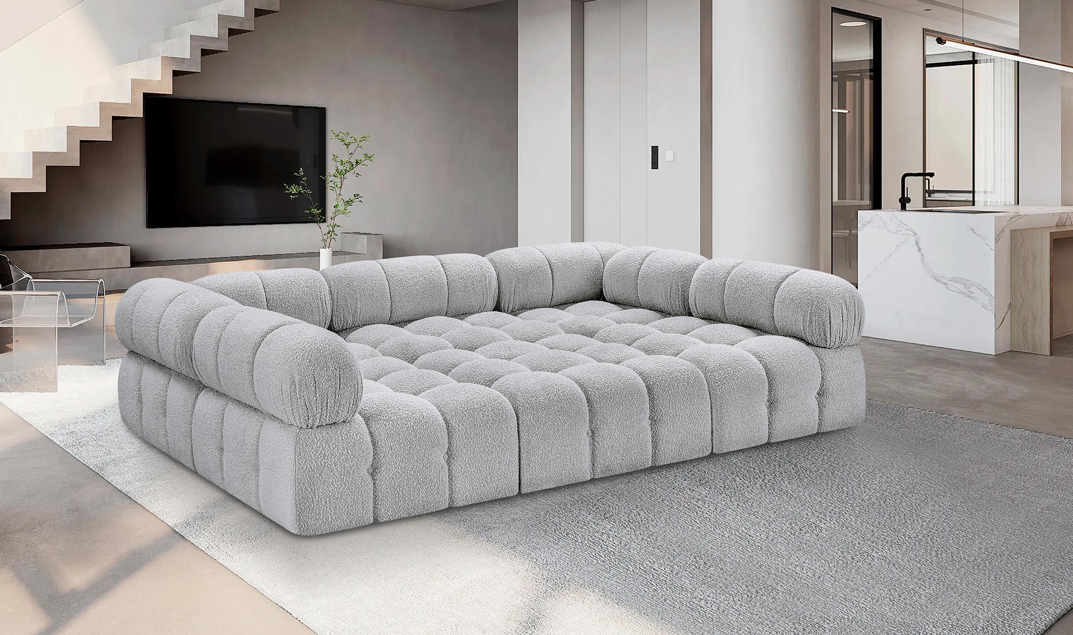 

    
Grey Boucle Modular Sectional Sofa AMES 611Grey-Sec6C Meridian Modern
