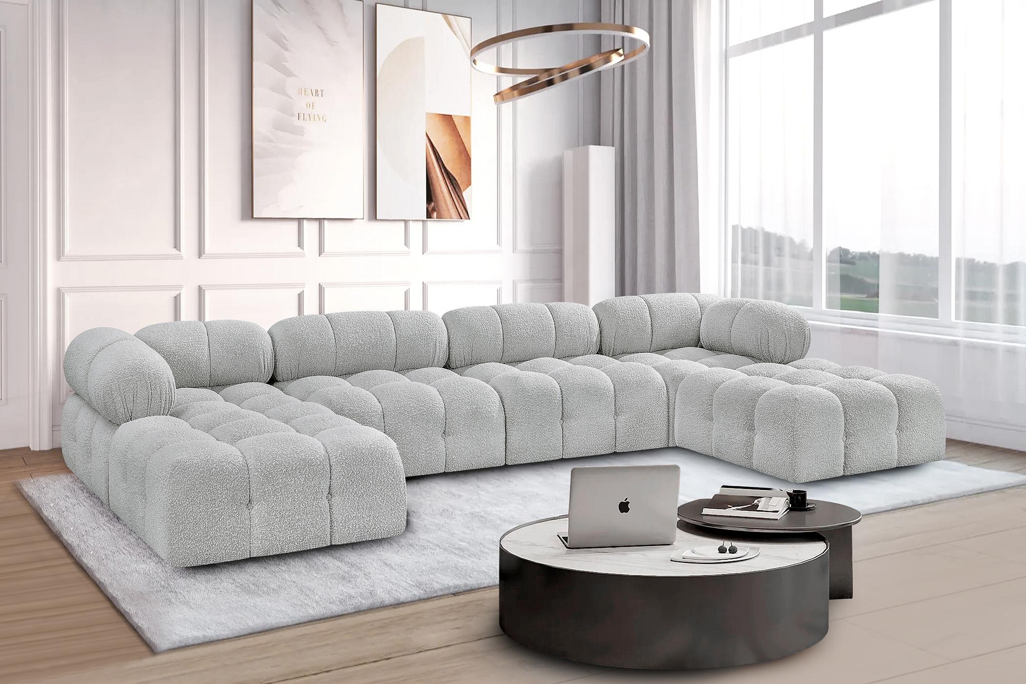 

    
Grey Boucle Modular Sectional Sofa AMES 611Grey-Sec6D Meridian Modern
