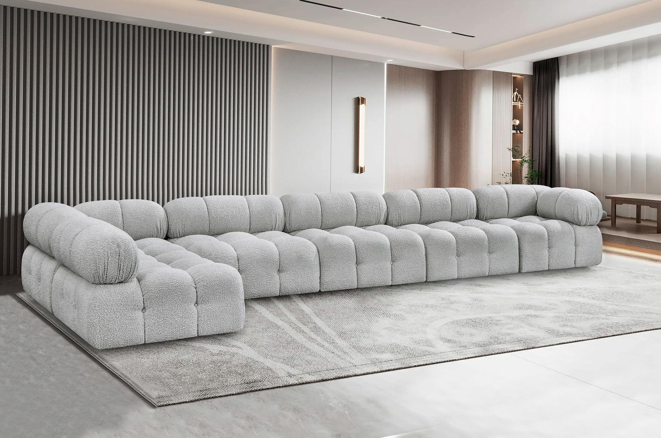 

    
Grey Boucle Modular Sectional Sofa AMES 611Grey-Sec6E Meridian Modern

