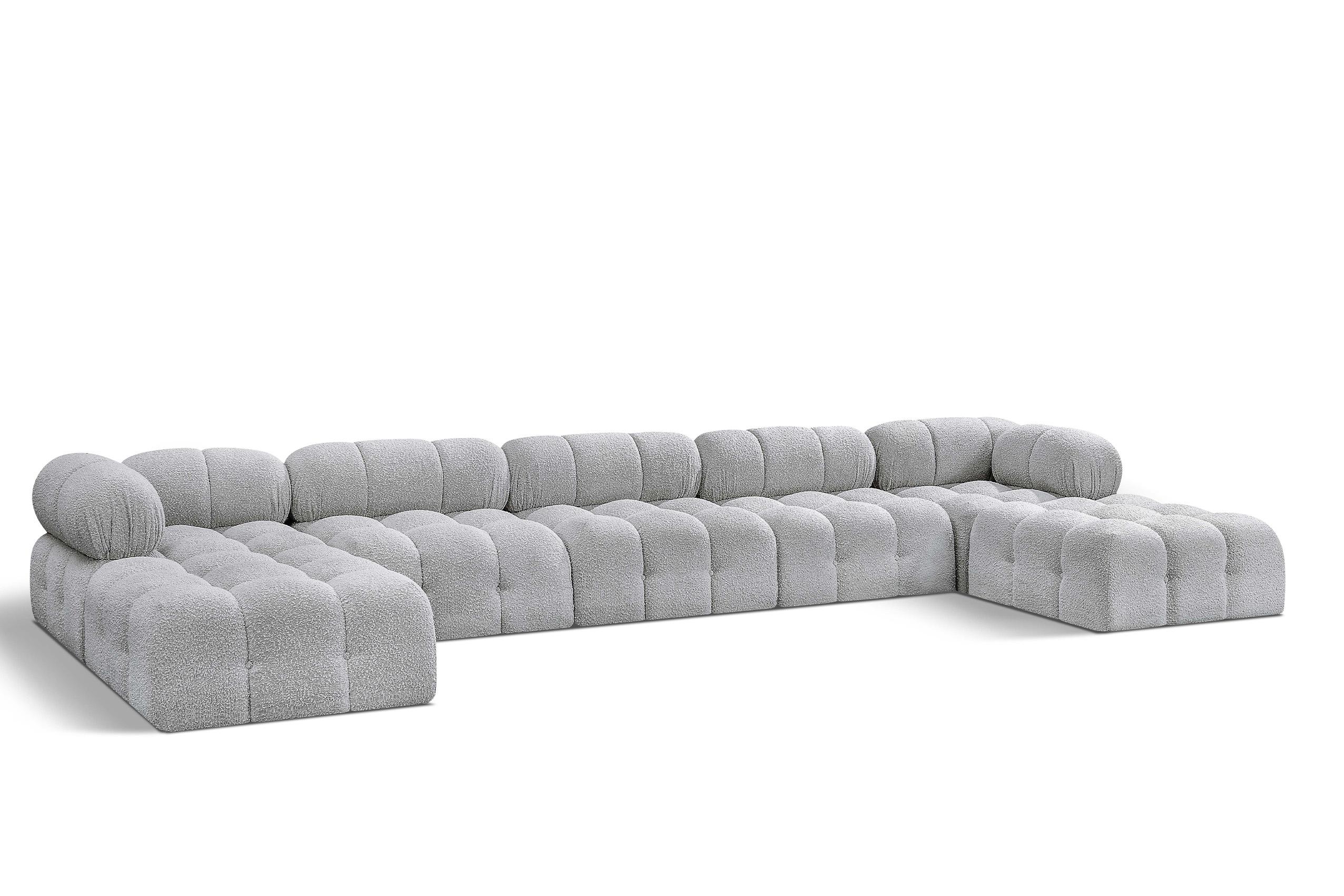 

    
Grey Boucle Modular Sectional Sofa AMES 611Grey-Sec7B Meridian Modern
