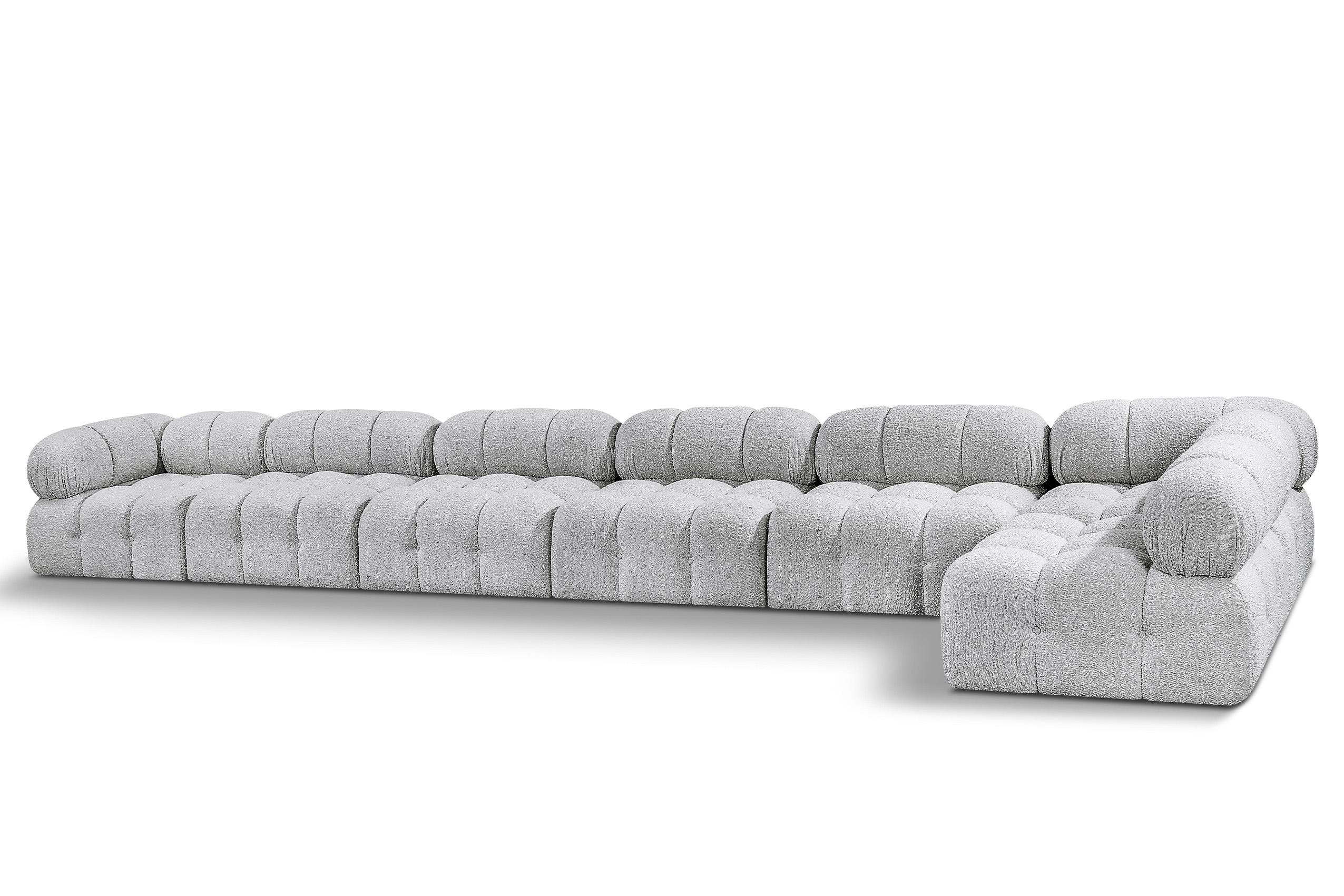 

    
Grey Boucle Modular Sectional Sofa AMES 611Grey-Sec7C Meridian Modern

