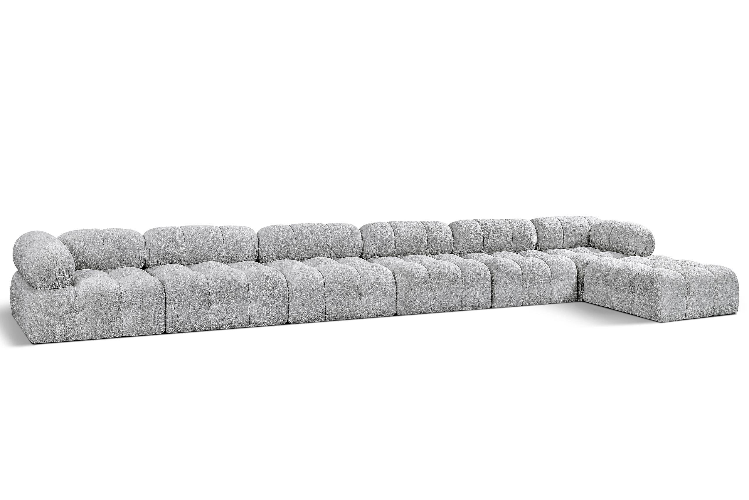

    
Grey Boucle Modular Sectional Sofa AMES 611Grey-Sec7D Meridian Modern
