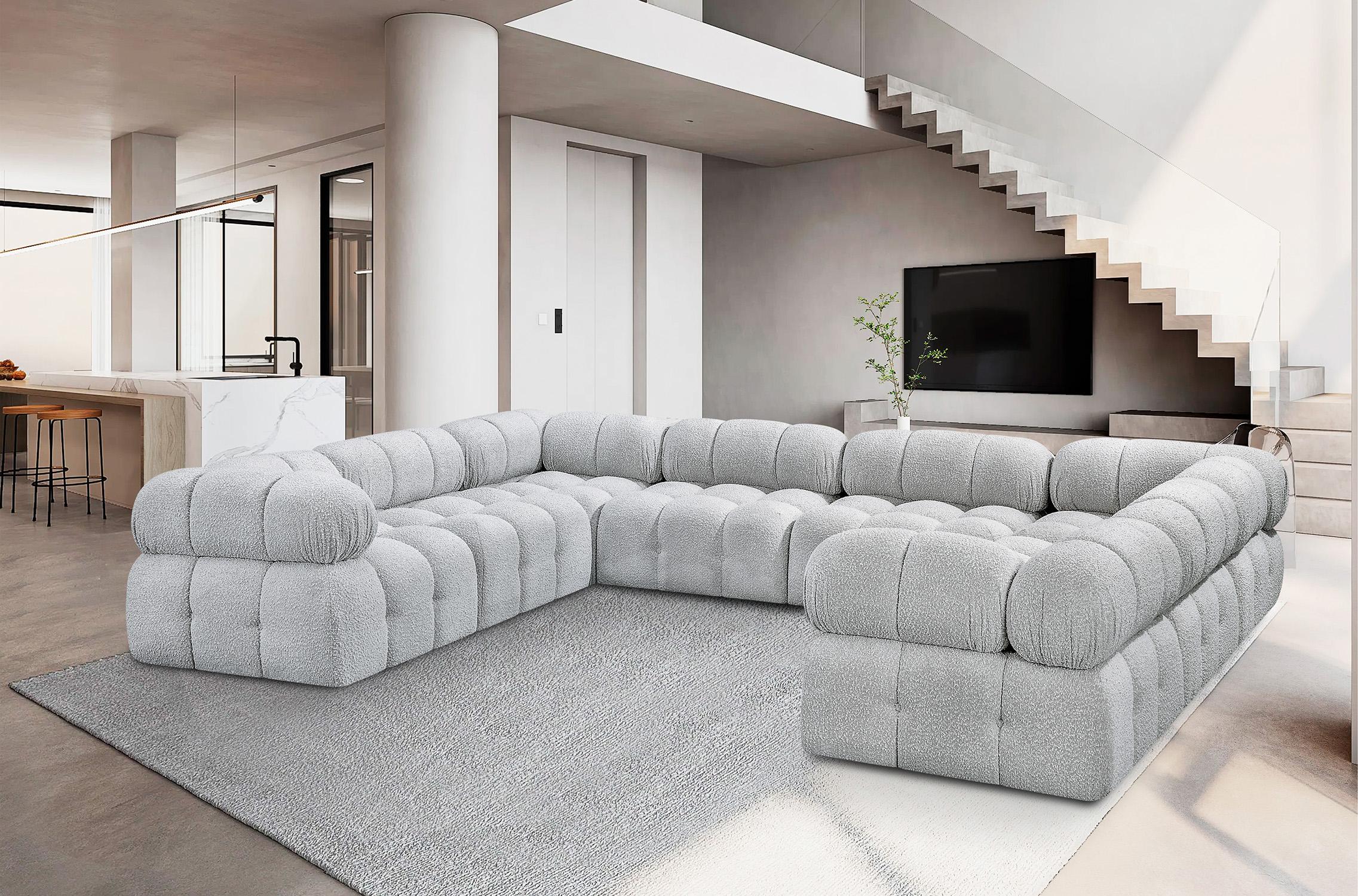 

    
Grey Boucle Modular Sectional Sofa AMES 611Grey-Sec8A Meridian Modern
