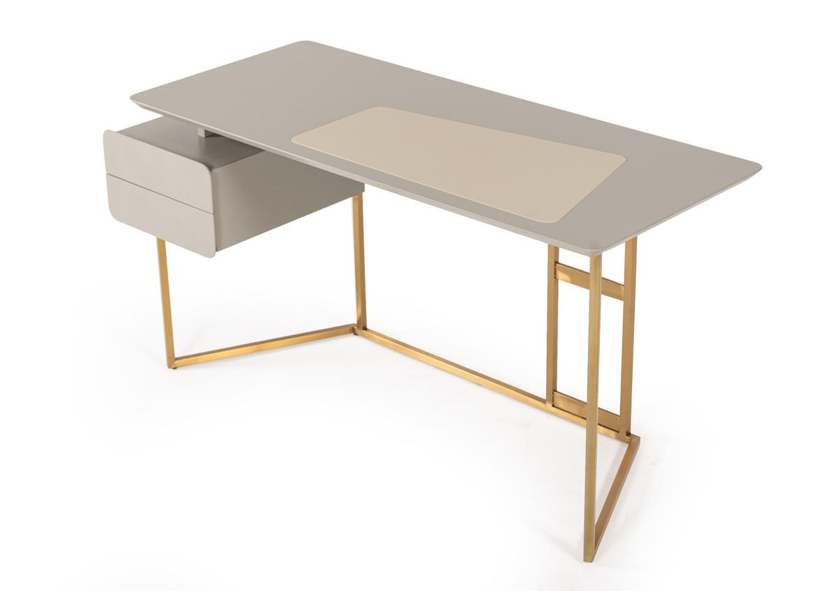 

    
Home Office Writing Desk Grey & Bronze  VIG Modrest Deegan Contemporary
