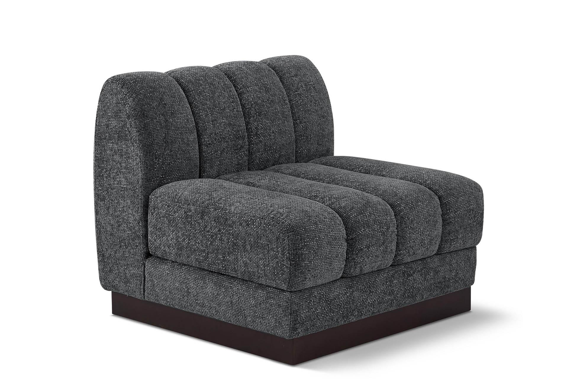 

    
Grey Chenille Armless Chair QUINN 124Grey-Armless Meridian Contemporary Modern
