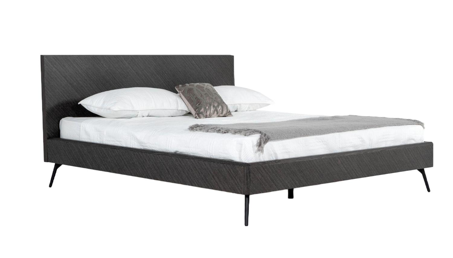 Contemporary, Modern Panel Bed Gaige VGBB-MA1907-GRY in Gray, Black 