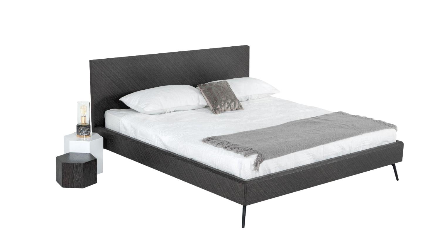 

    
Grey Elm Queen Size Bed + 2 End Tables by VIG Furniture Modrest Gaige
