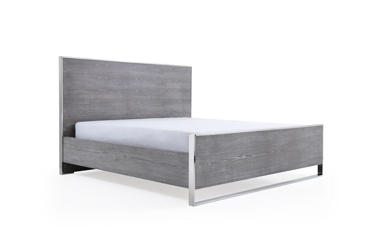

    
Grey Elm & Stainless Steel Queen Size Panel Bed by VIG Modrest Charlene

