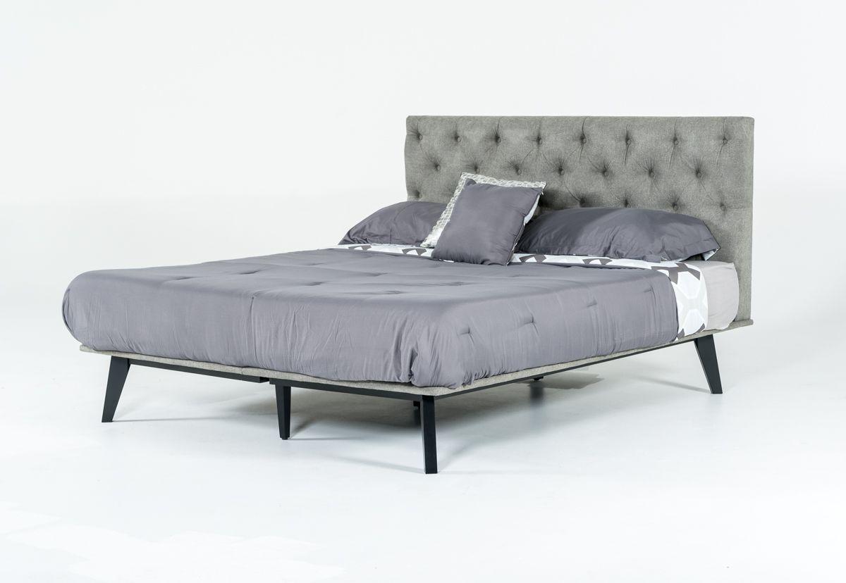 Contemporary, Modern Panel Bed Gibson VGMABR-54-BED-Q in Gray Fabric