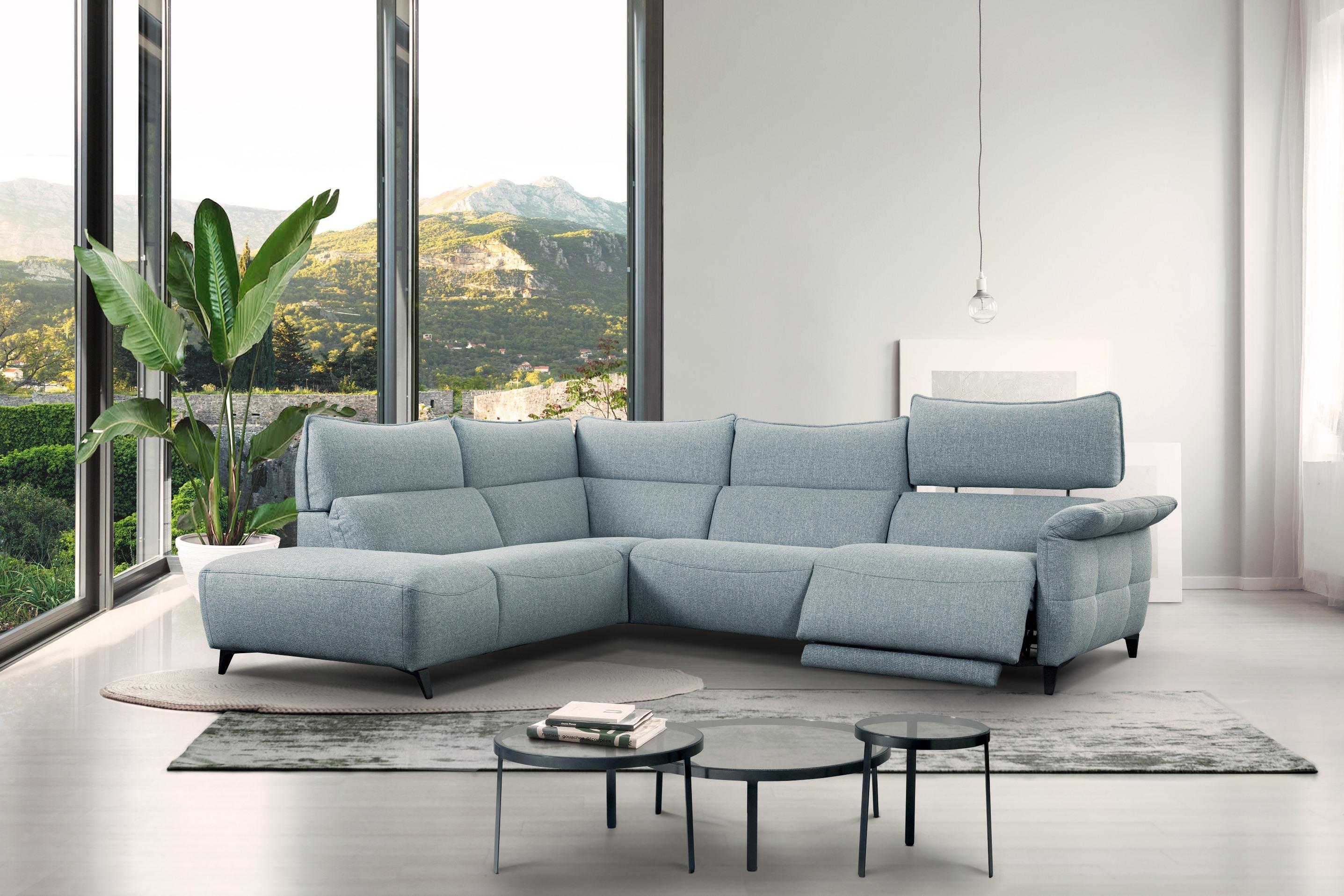 

    
Grey Fabric Sectional Left w/Electric Recliner Contemporary Modern ESF Challenger
