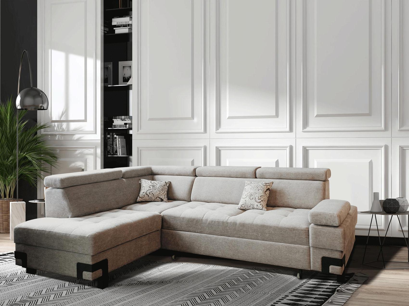 

    
Grey Fabric Garda Sectional Sofa Left w/ Bed & Storage Contemporary Modern
