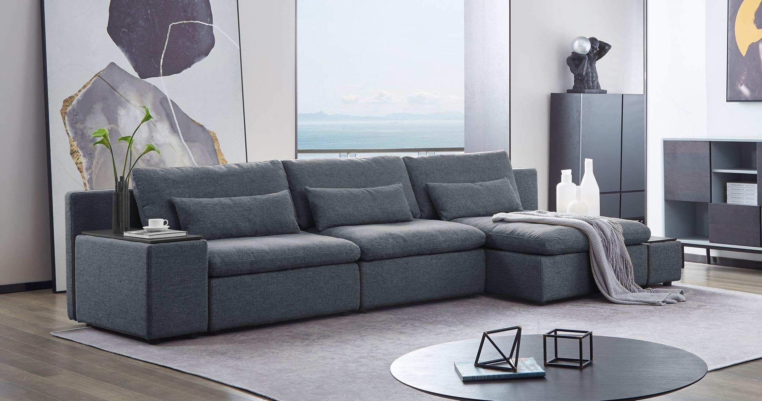 Contemporary, Modern Sectional Sofa VGMB-C008 VGMB-C008 in Gray Fabric