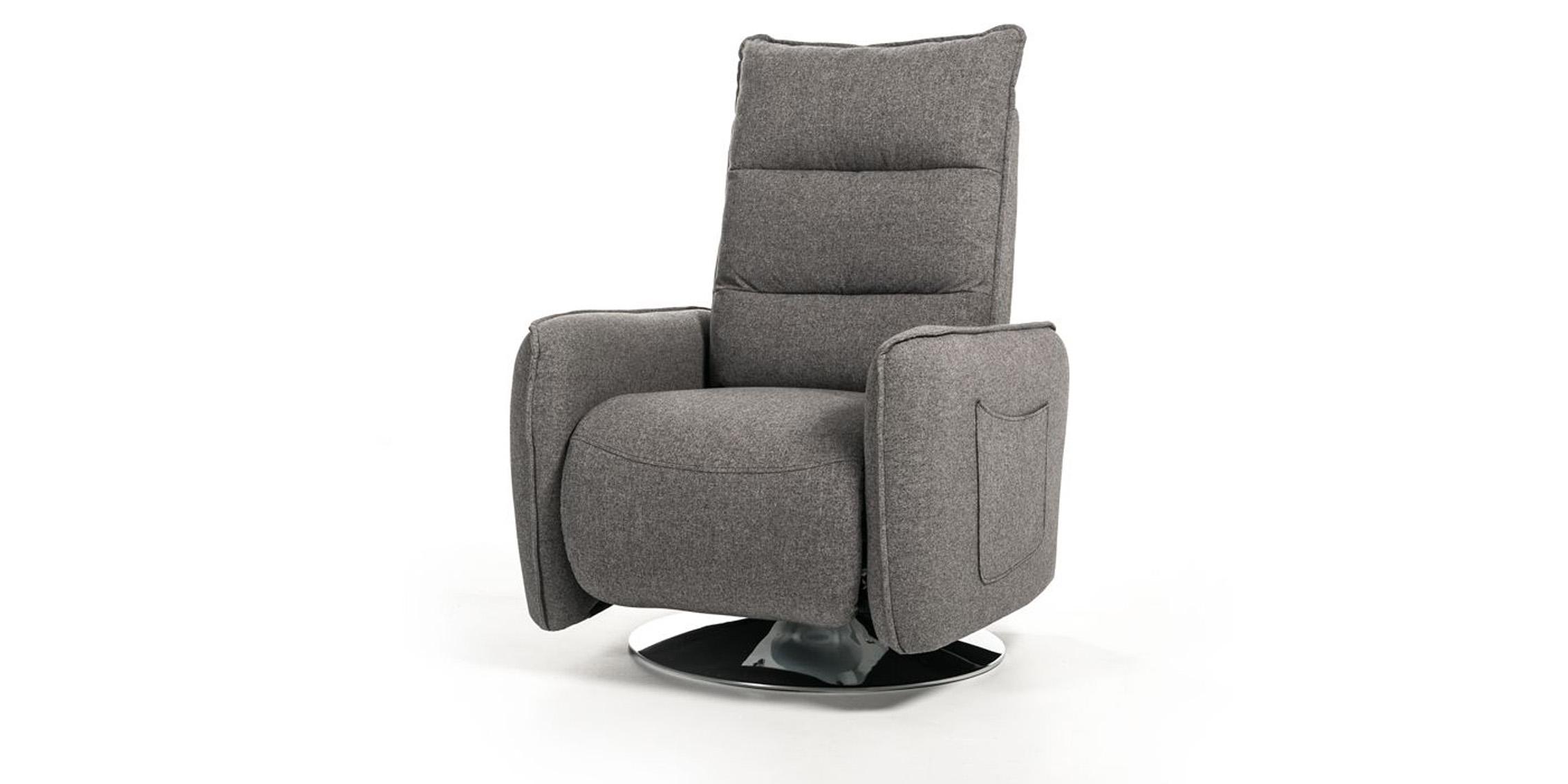 Contemporary, Modern Recliner Chair VGMB-R033-GRY VGMB-R033-GRY in Gray Fabric